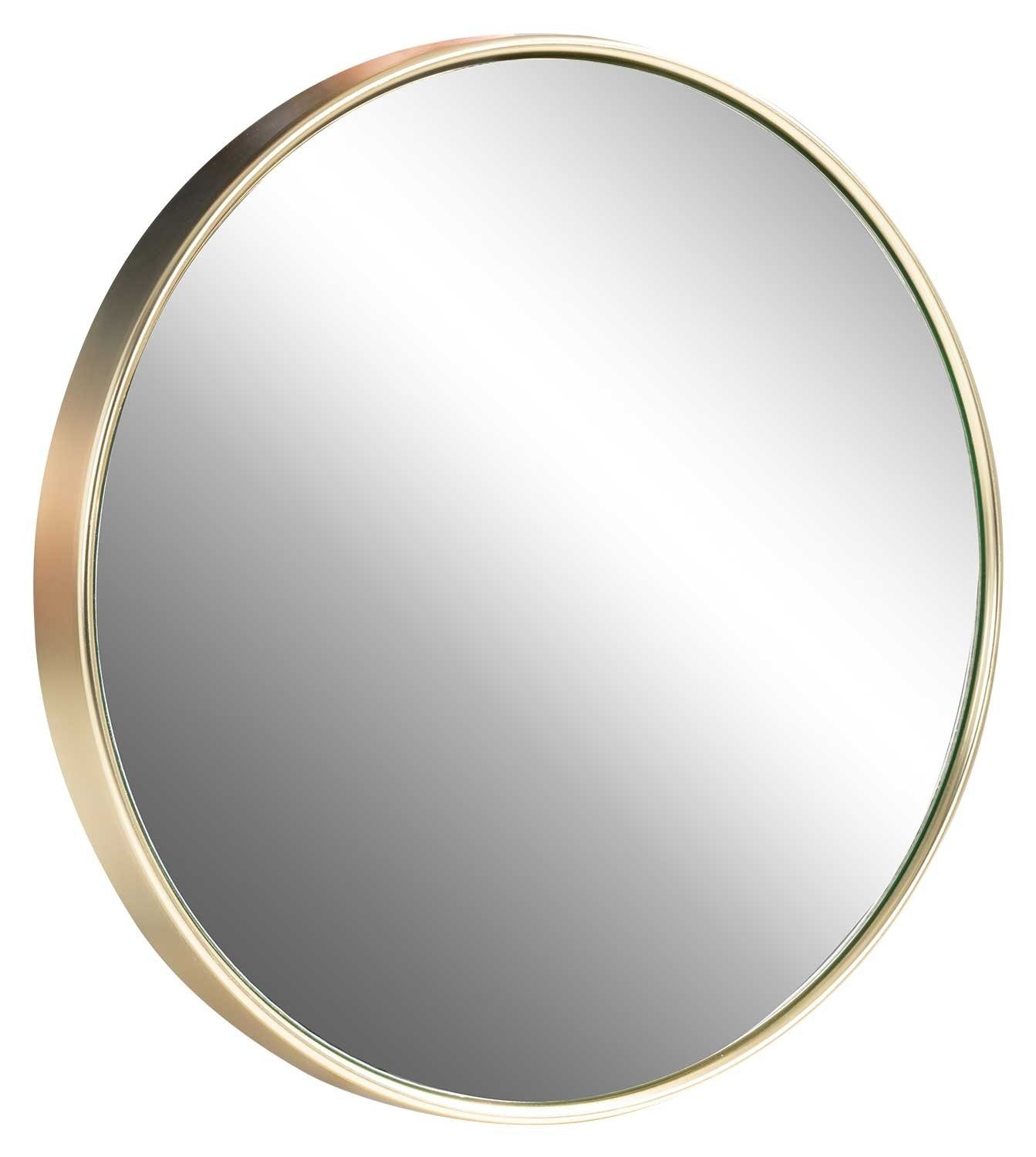 Home4You Spiegel TAINA, Ø 40 cm, Rahmen in Goldfarben, Metall, lackierte Rahmenoberfläche | Spiegel