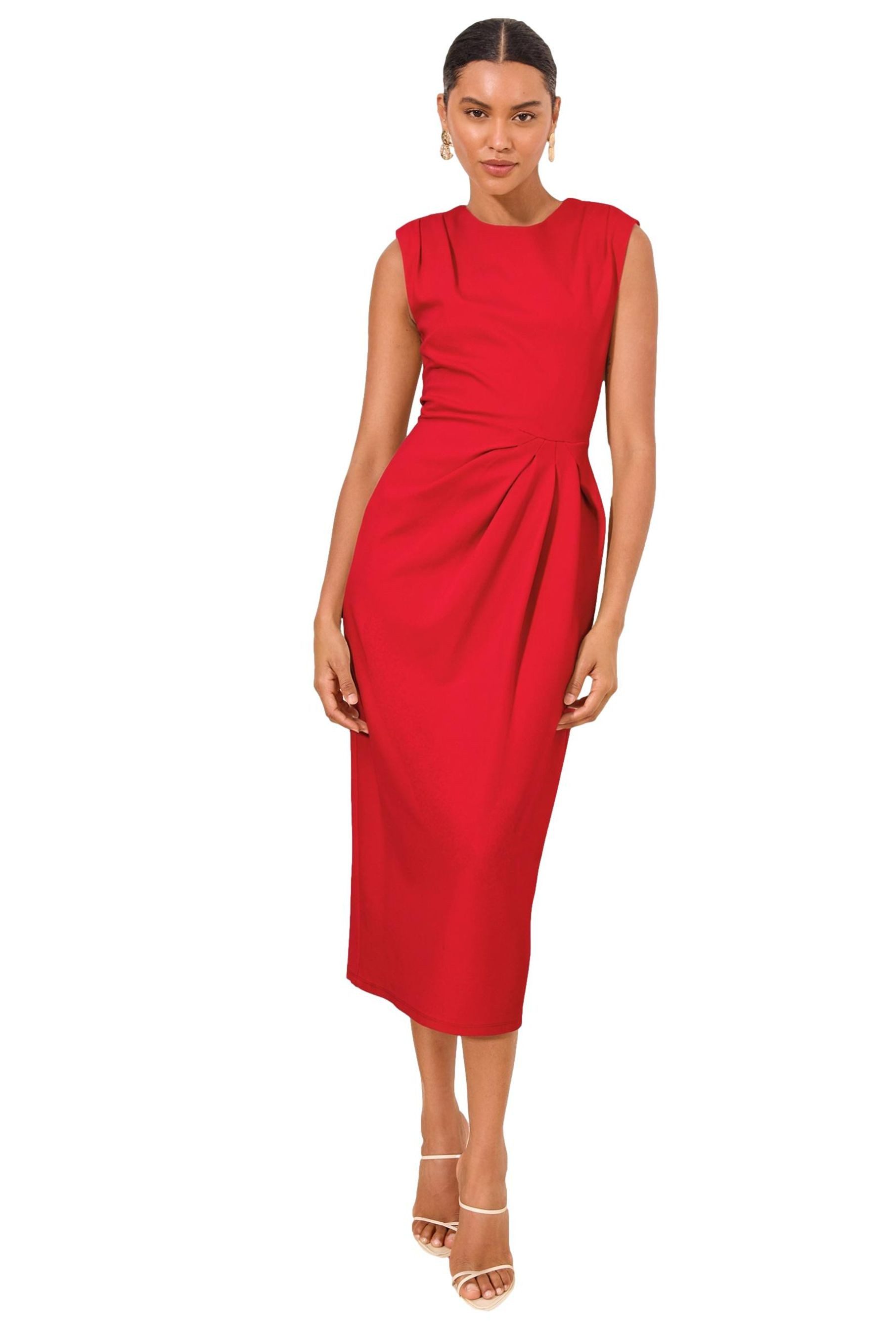 LIPSY Midikleid Lipsy gestuftes Midikleid mit geraffter Taille (1-tlg)