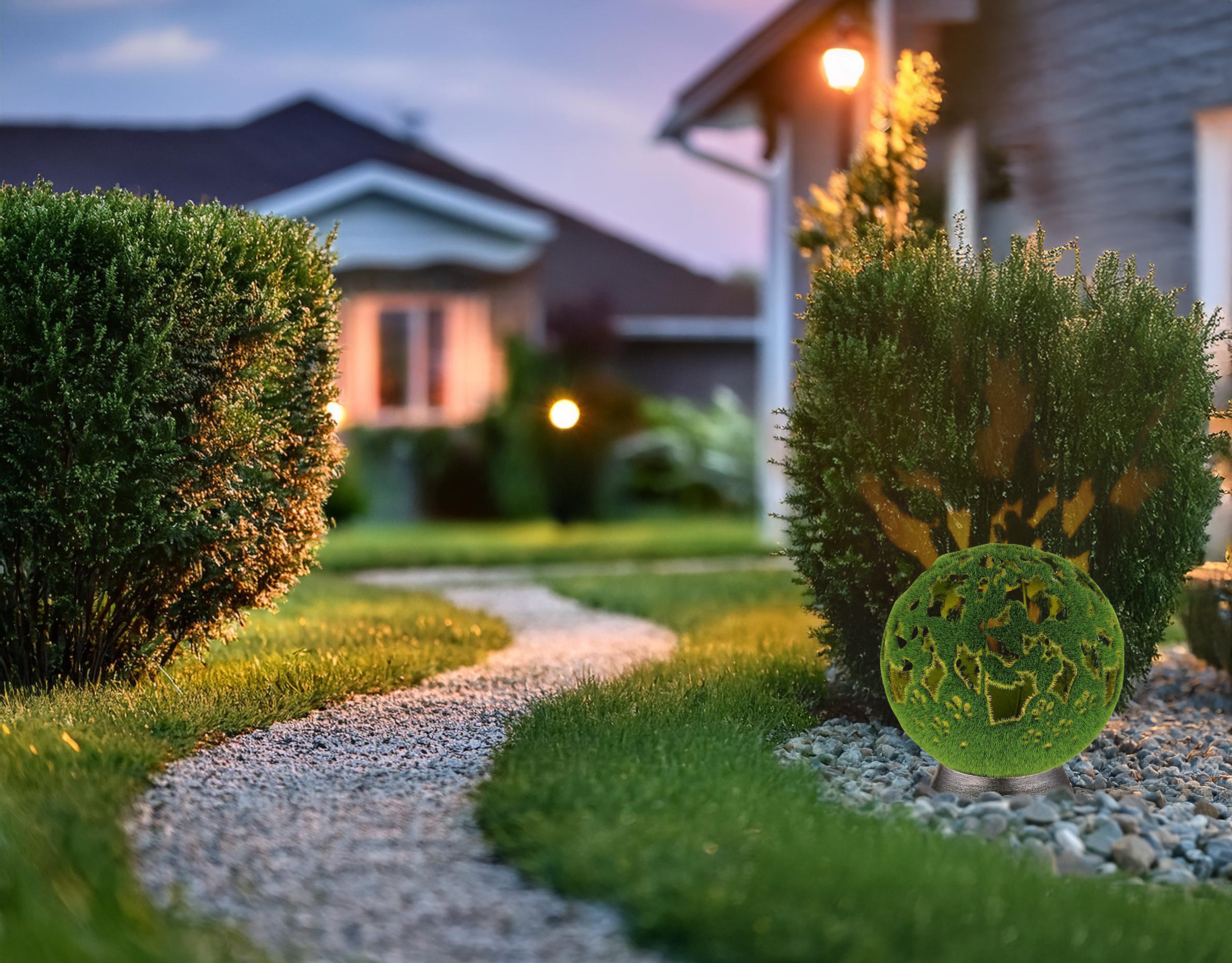 GLOBO LIGHTING LED Solarleuchte SOLARLEUCHTE METALL SILBERGRAU, 1XLED, LED fest integriert, Warmweiß, Solar Garten Terrasse Außenbeleuchtung Dekoleuchten