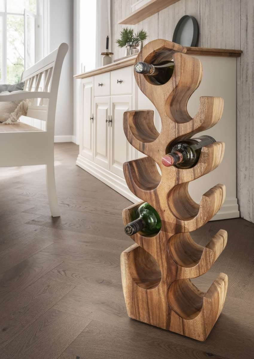 More2Home Weinregal KAKTUS, Holz, 10 Flaschen, 80 cm hoch