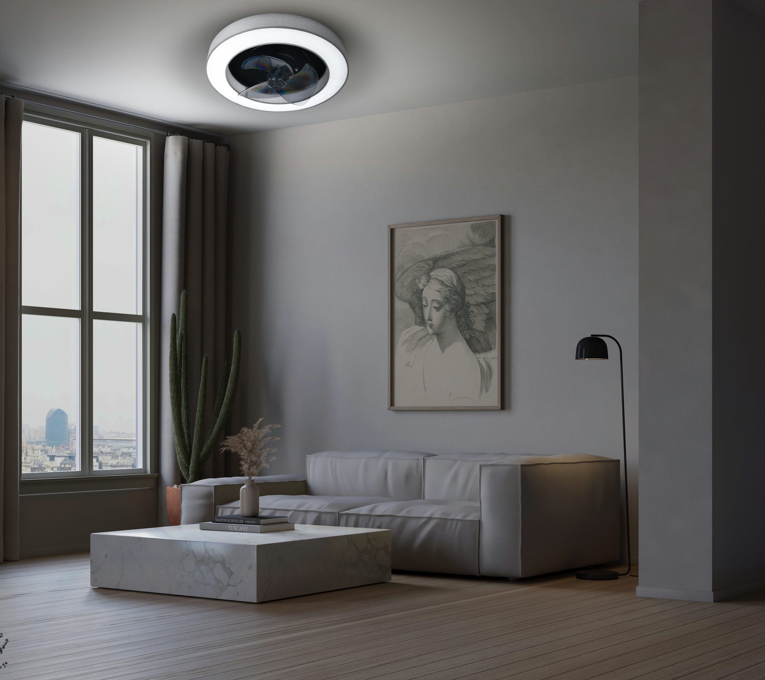 OTTO home LED Deckenleuchte Deckenventilator Vittor, CCT - über Fernbedienung, Dimmfunktion, Memoryfunktion, Nachtlichtfunktion, Ventilatorfunktion, mehrere Helligkeitsstufen, LED wechselbar, warmweiß - kaltweiß, inkl. Ventilator, dimmbar, CCT, Memory, Nachtlicht, Timer, IR-Fernbed.