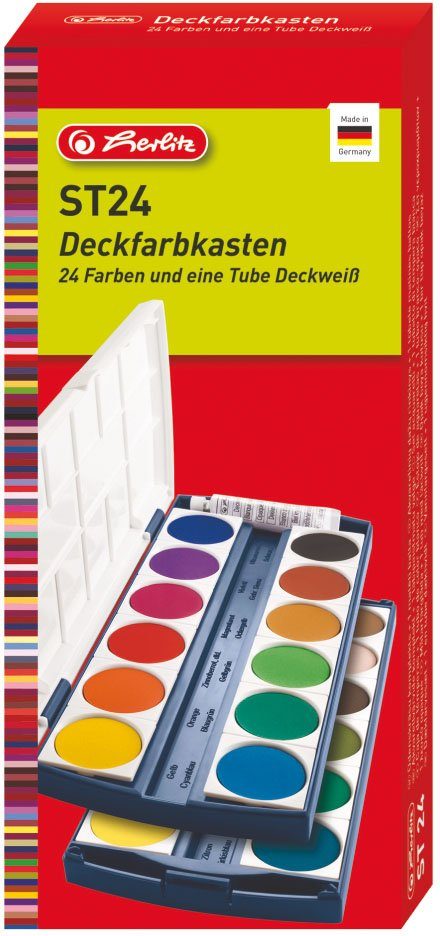 Herlitz Farbkasten Deckfarbkasten ST24, Made in Germany