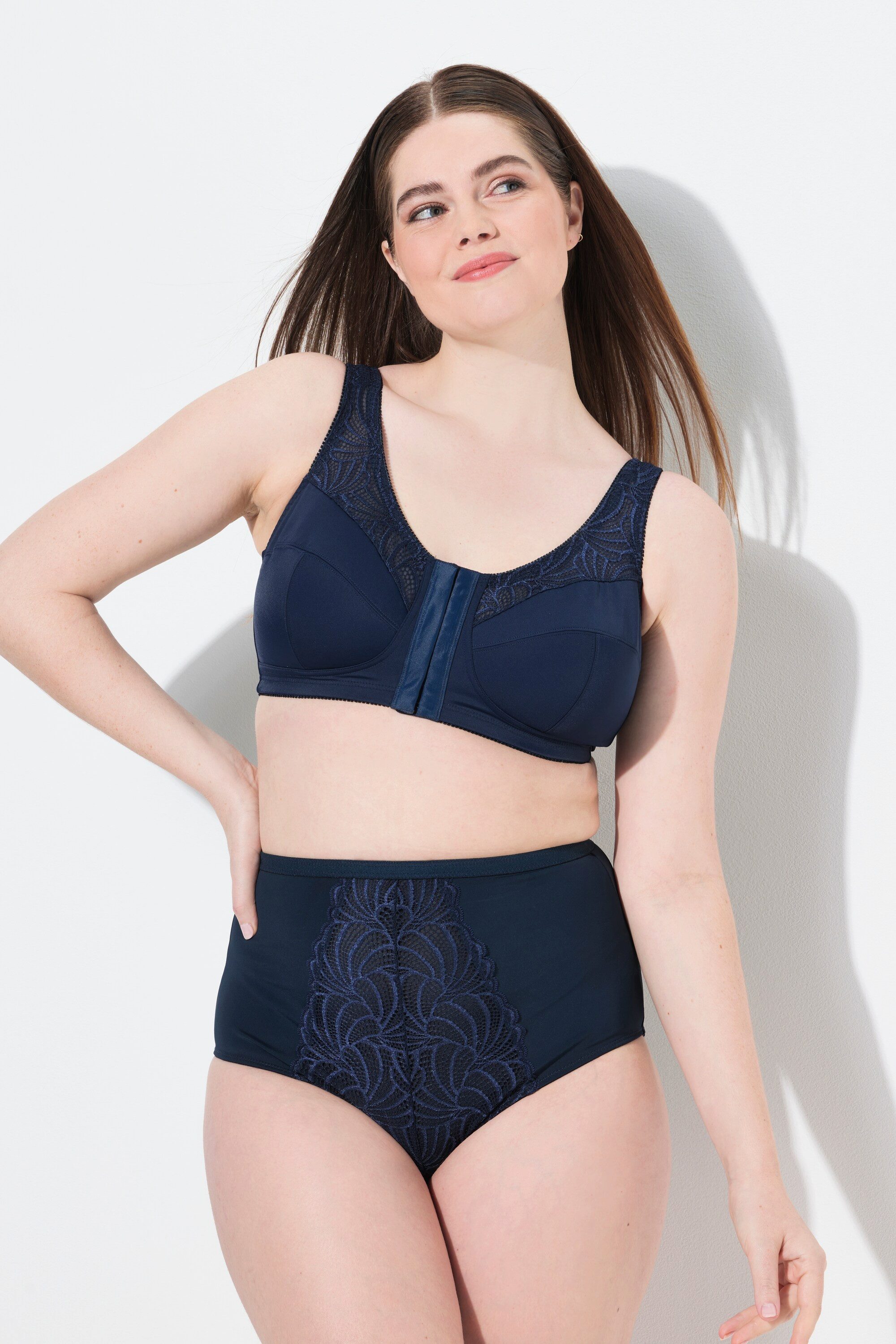 Miederhose Shaping-Maxislip unterlegte Spitze High Waist