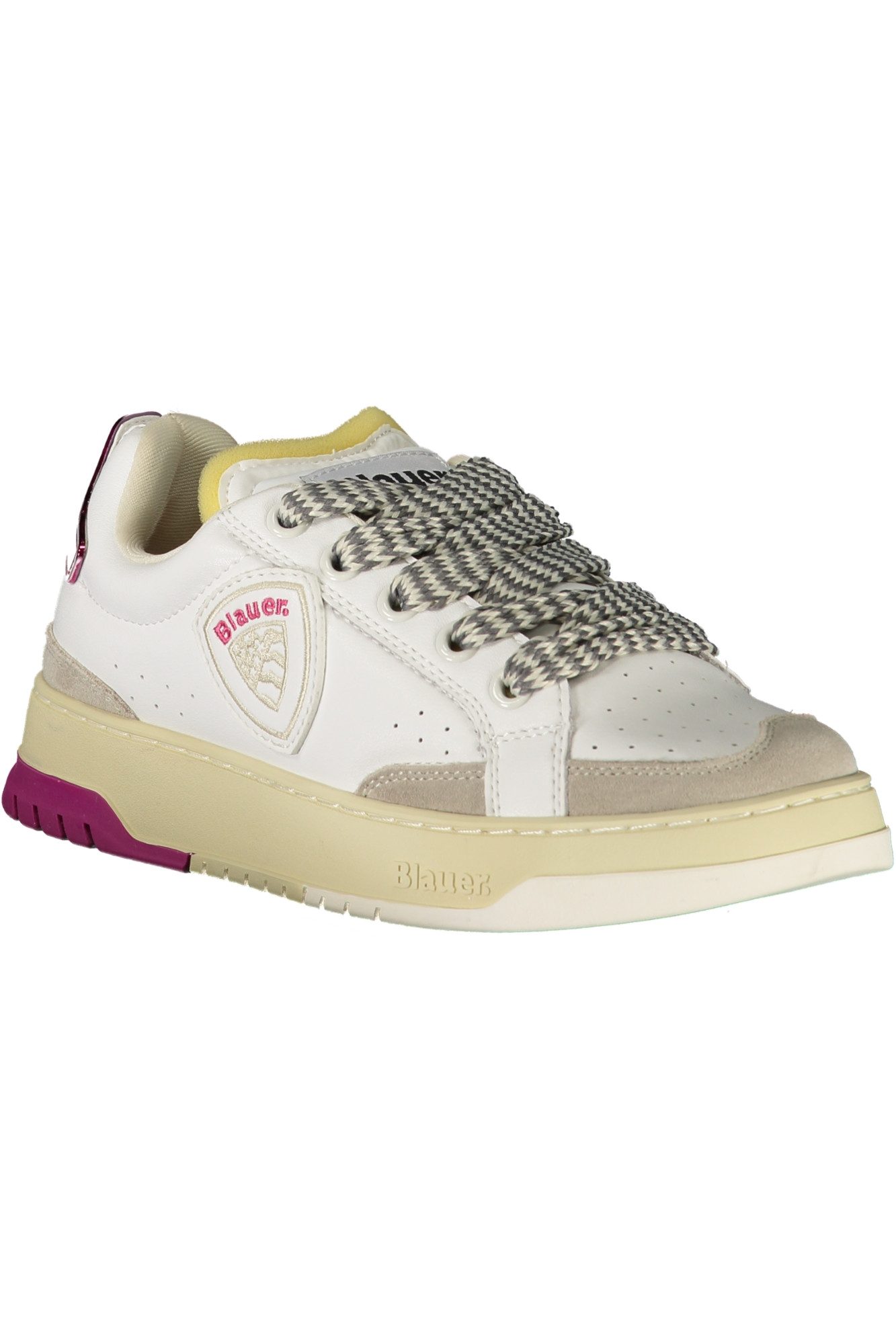 Blauer Sneaker Damen-Sportschuhe in Weiß mit Grauen/Fuchsia