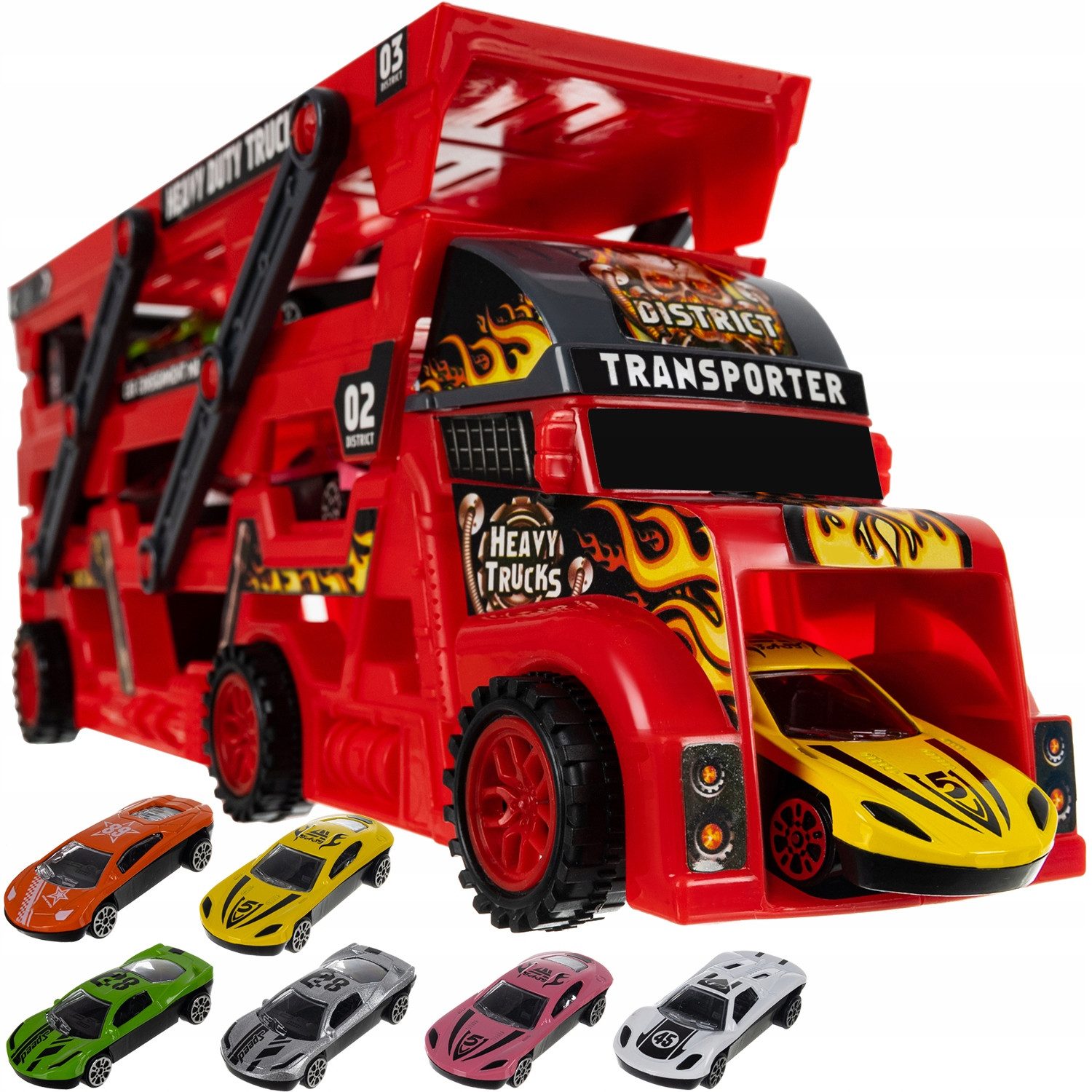 KRUZZEL Spielzeug-Auto TIR-LKW-Set mit 6 Wagen günstig online kaufen