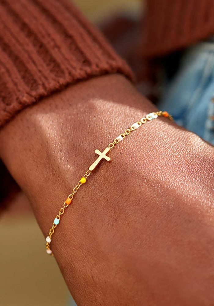 Color Design Silberarmband Kreuz Armband aus 925 Silber CD-SMK-69, Armkette günstig online kaufen