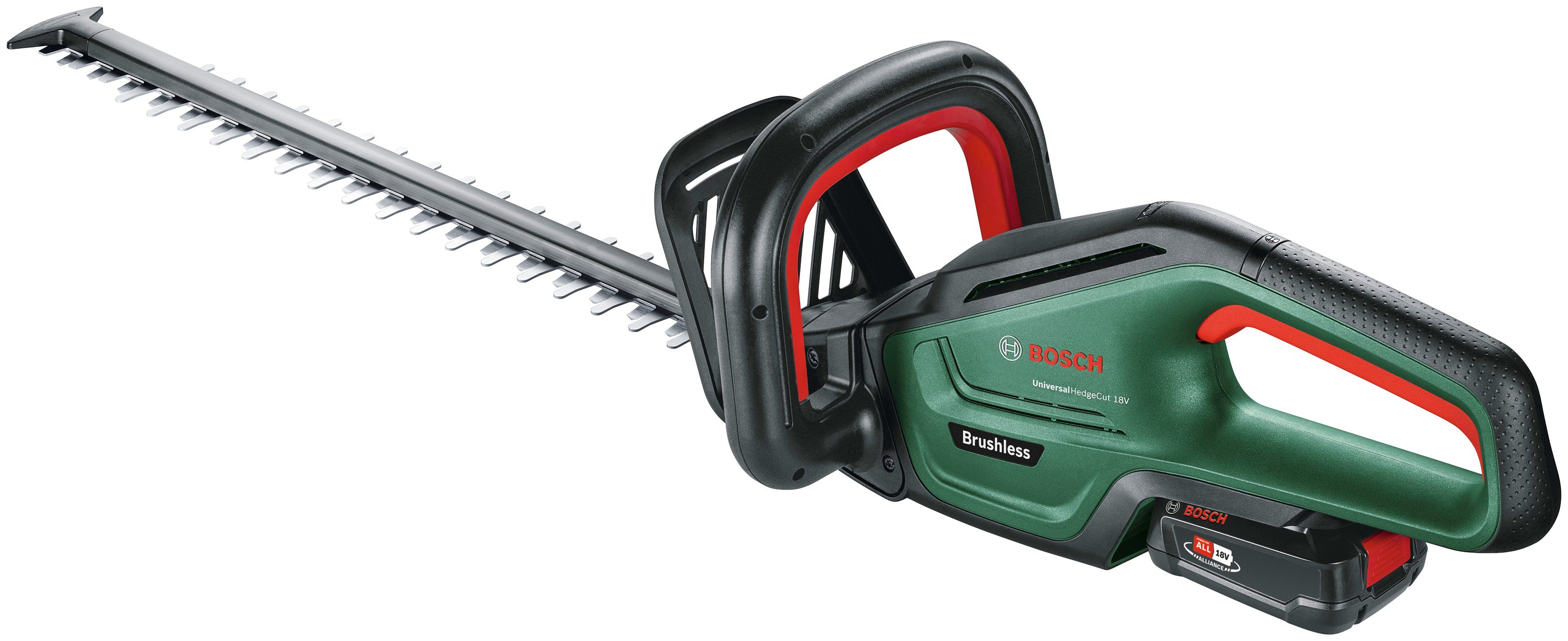 Bosch Home & Garden Akku-Heckenschere Universal Hedge Cut18-50, (Set), 50 cm Schnittlänge, mit Akku und Ladegerät