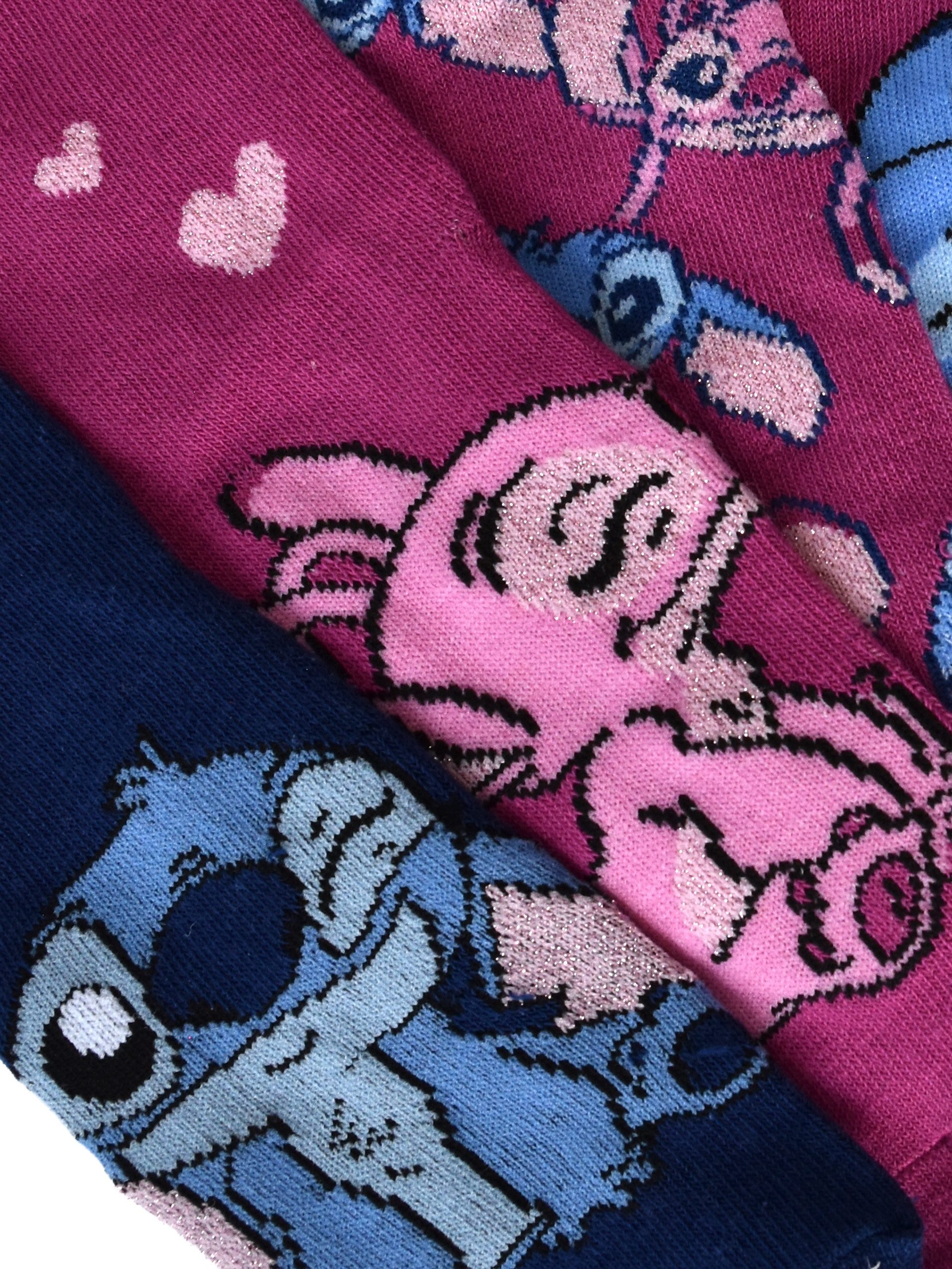 United Labels® Socken Disney Lilo & Stitch Socken Angel Söckchen Blau/Pink (5er Pack) Originallizenz