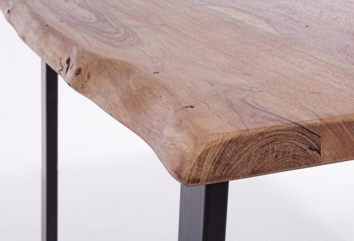 130x45x76 Tischplatte Konsolentisch Beistelltisch Akazienholz Metallbeine Artur Natur24 und