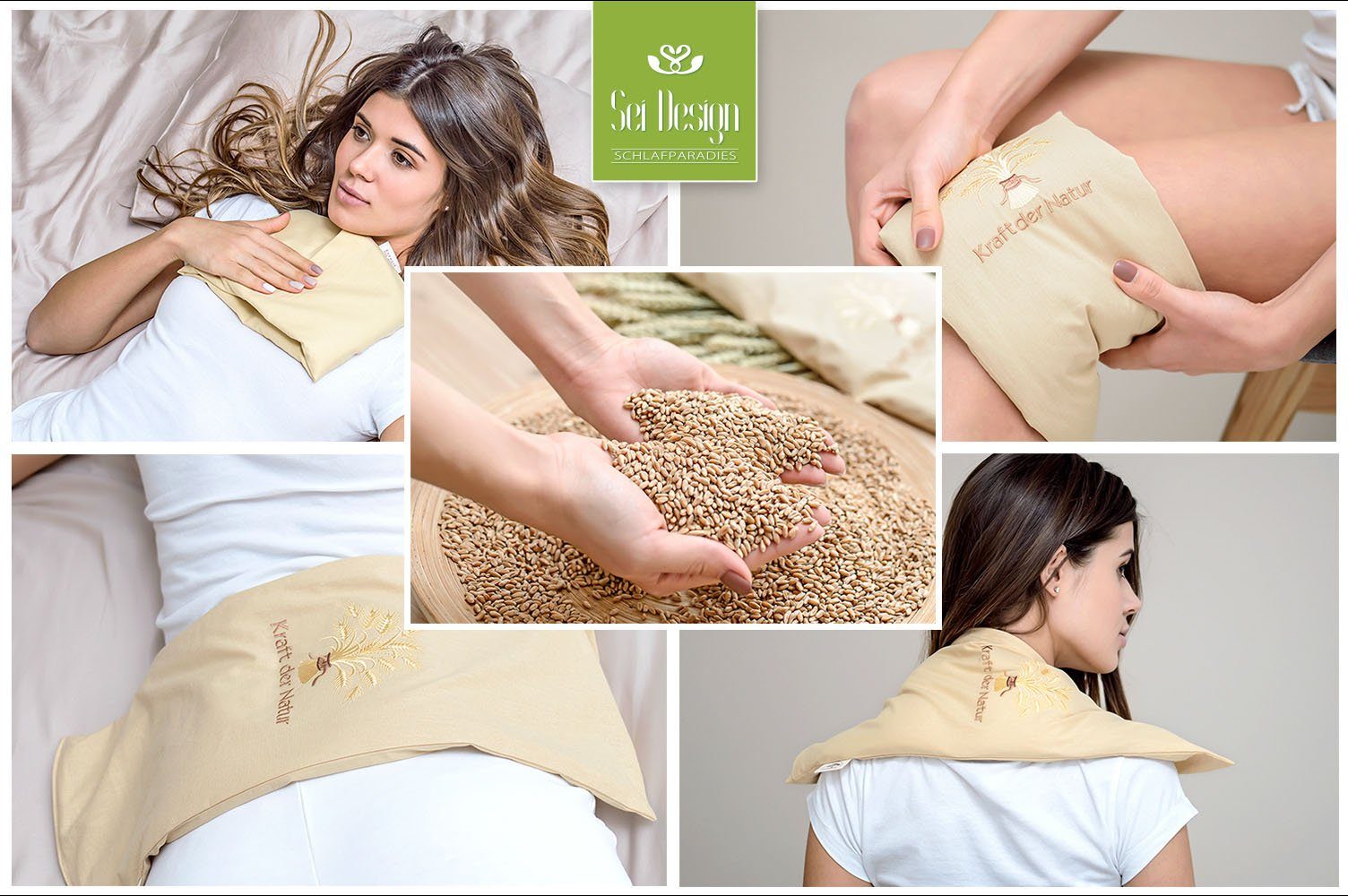 SEI Design Nackenhörnchen Rücken-Wärmekissen mit Weizenfüllung 18x50, 1 Stü günstig online kaufen