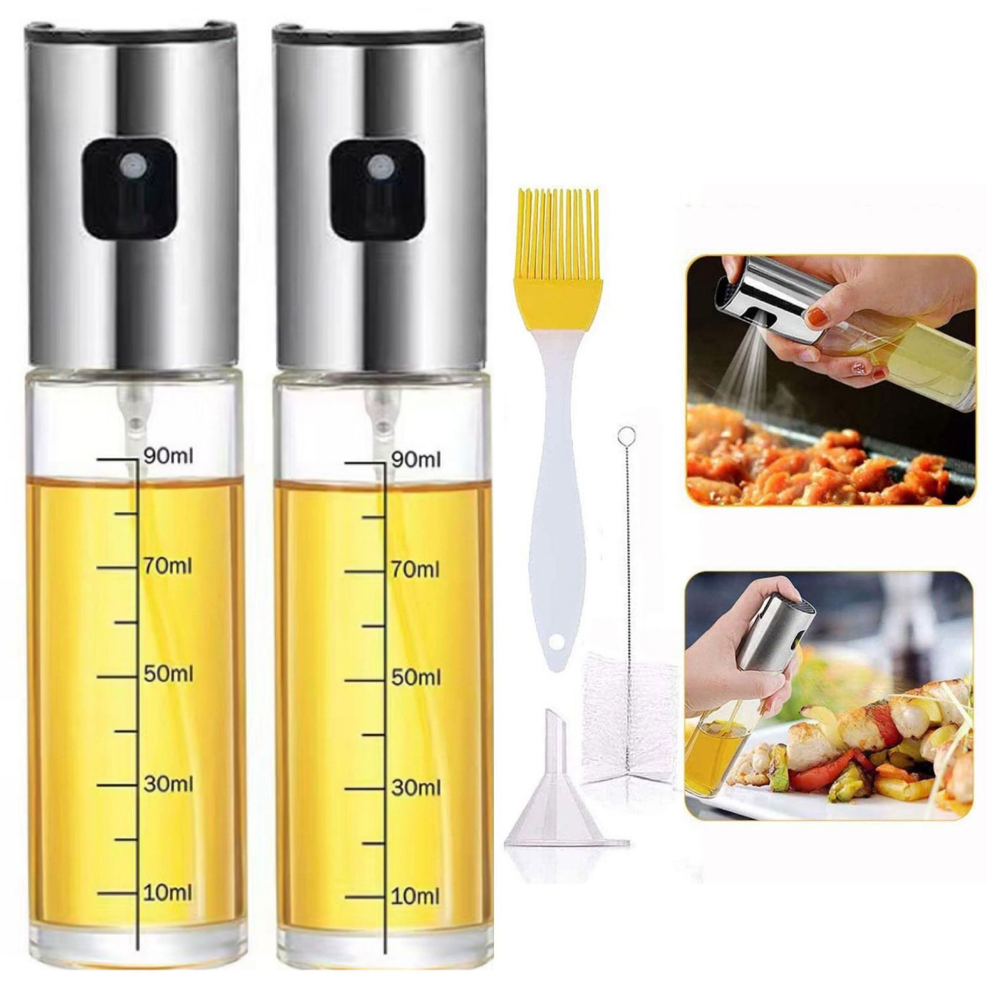 feinlux Menage Ölspender Ölsprüher zum Kochen, (packung, 5-tlg., Olivenölsprüher 90ml), für Salat, Grillen, Backen in der Küche(Set, 5-tlg)