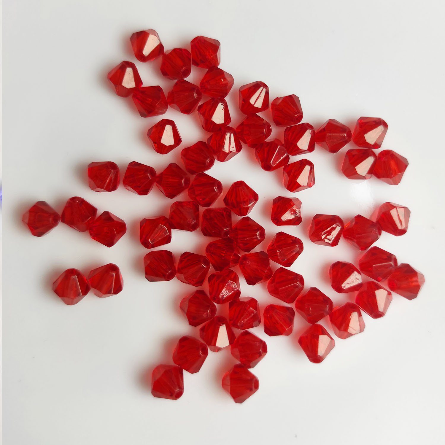 Kopper-24 Bastelperlen Doppelkegel Bicone 100 Stück Acryl Perlen Kristall Lose Perlen mit Loc