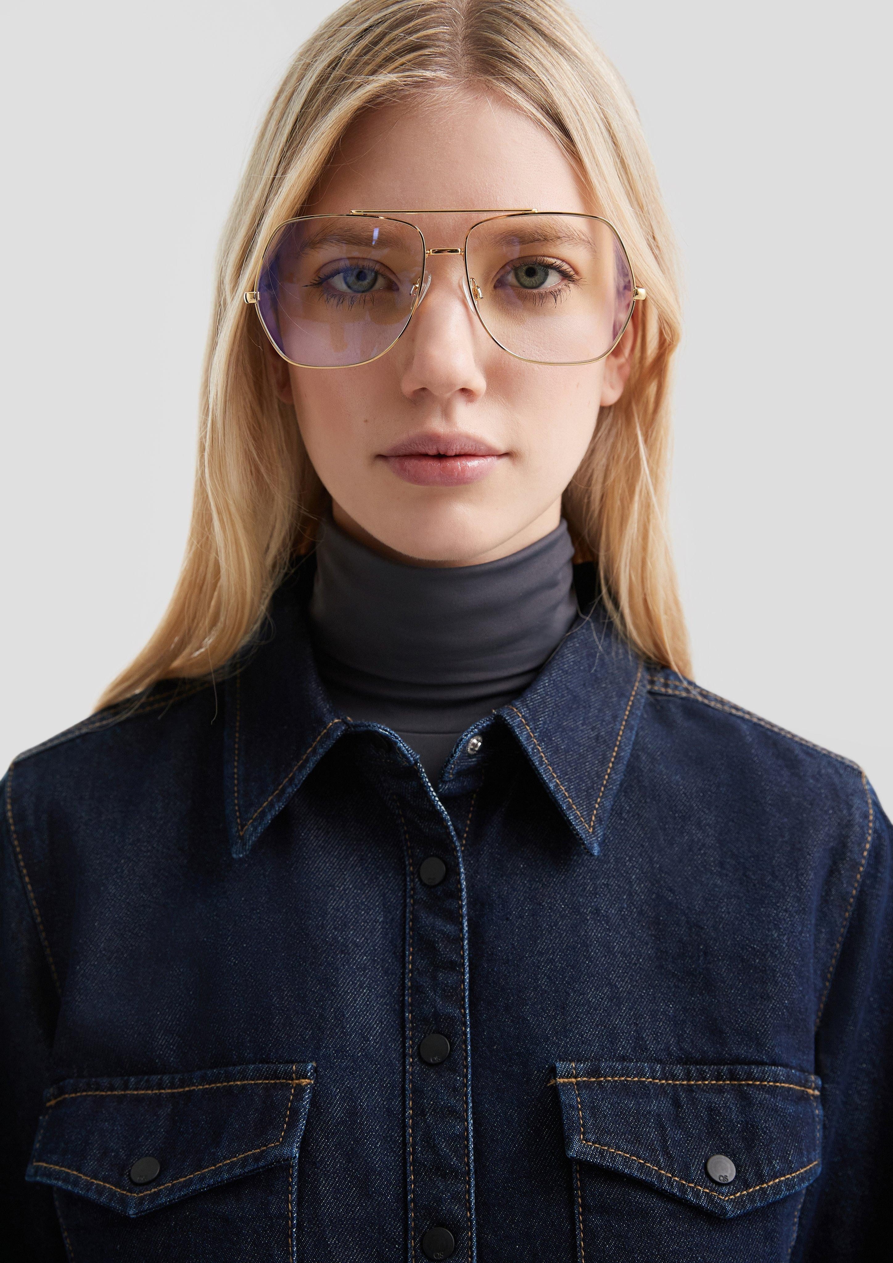 QS Langarmbluse Taillierte Denimbluse günstig online kaufen