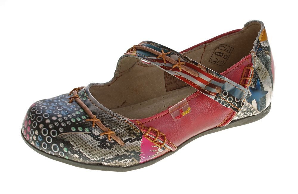 Leder Ballerina Muster variieren Schuhe TMA 5085 Keilpumps