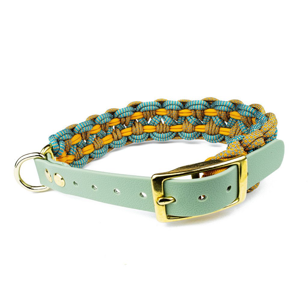 Tierluxe Hunde-Halsband Welle, Paracord, Biothane, Handgemacht