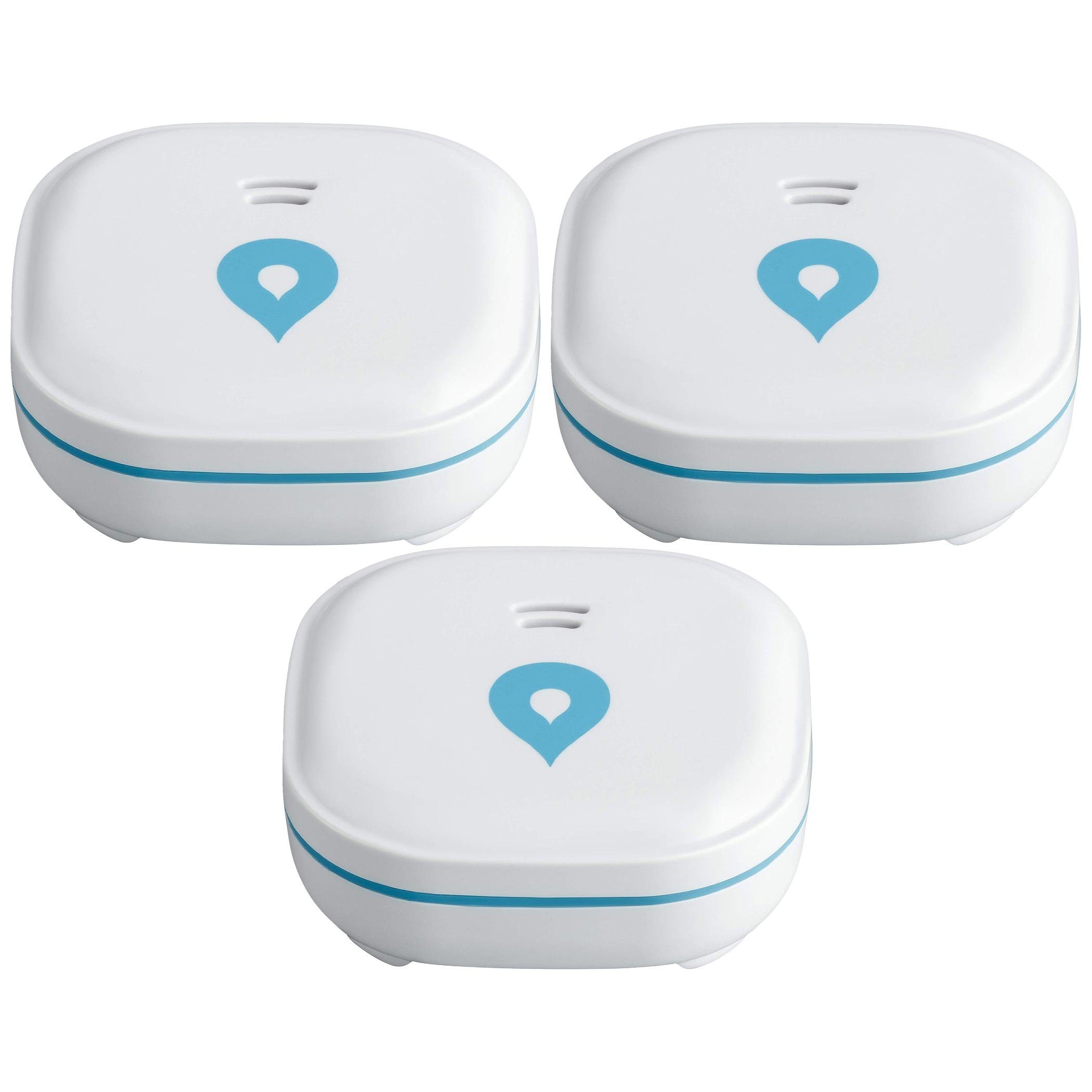 3x Wassermelder mini GS153, 10 Jahres Langzeit-Batterie - 60x60x24,2mm Wassermelder