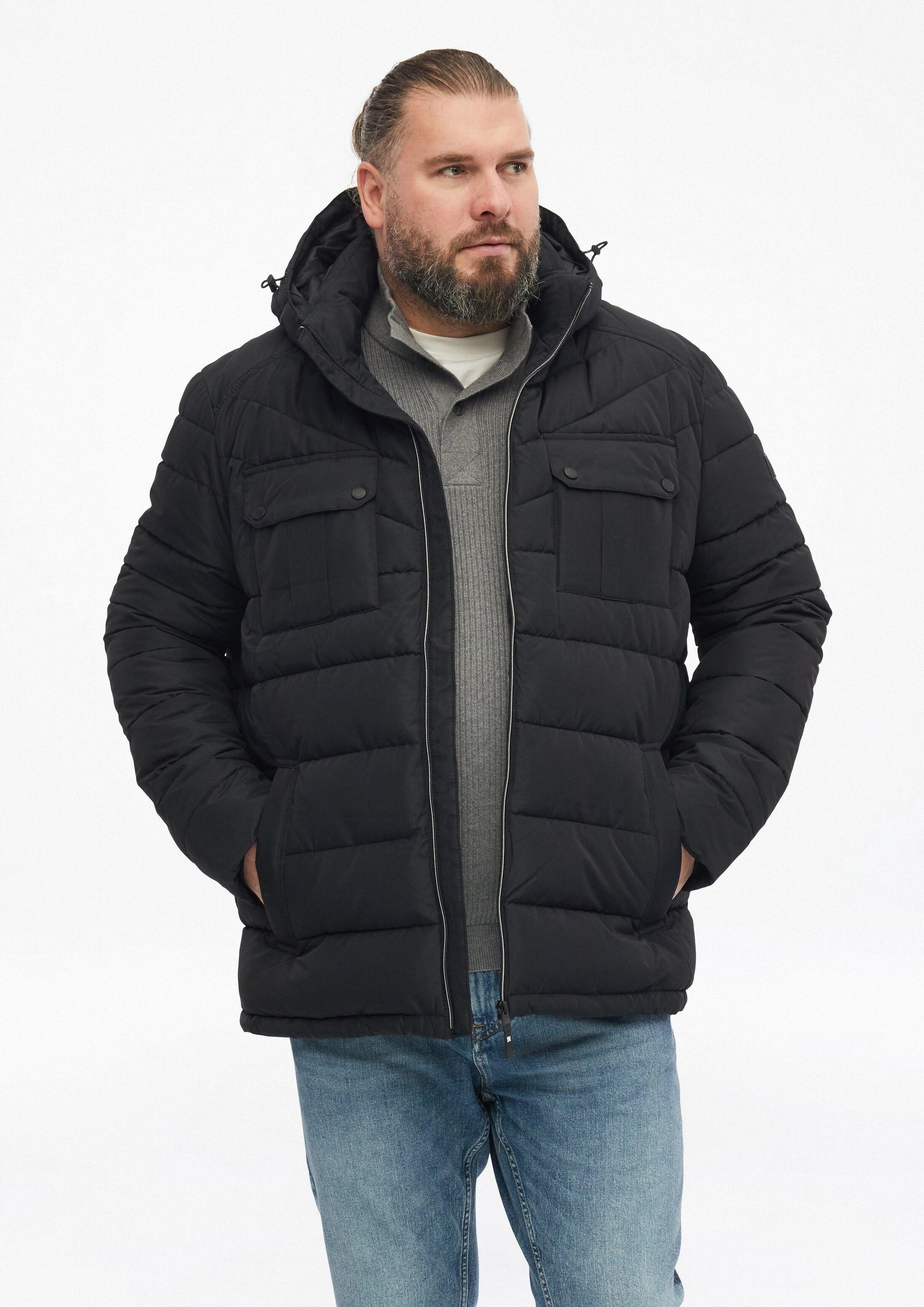 s.Oliver Winterjacke Outdoor-Jacke Puffer-Jacke mit abnehmbarer Kapuze und sportiven Details