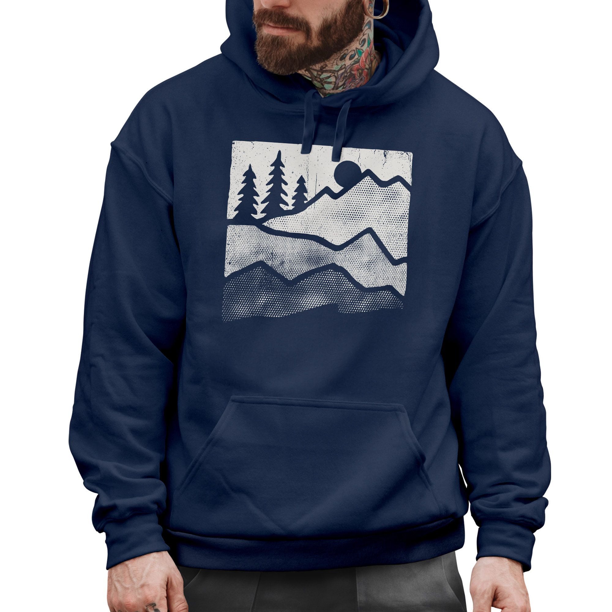 Neverless Hoodie Hoodie Herren Berge Natur Outdoor Printshirt Aufdruck Wand günstig online kaufen