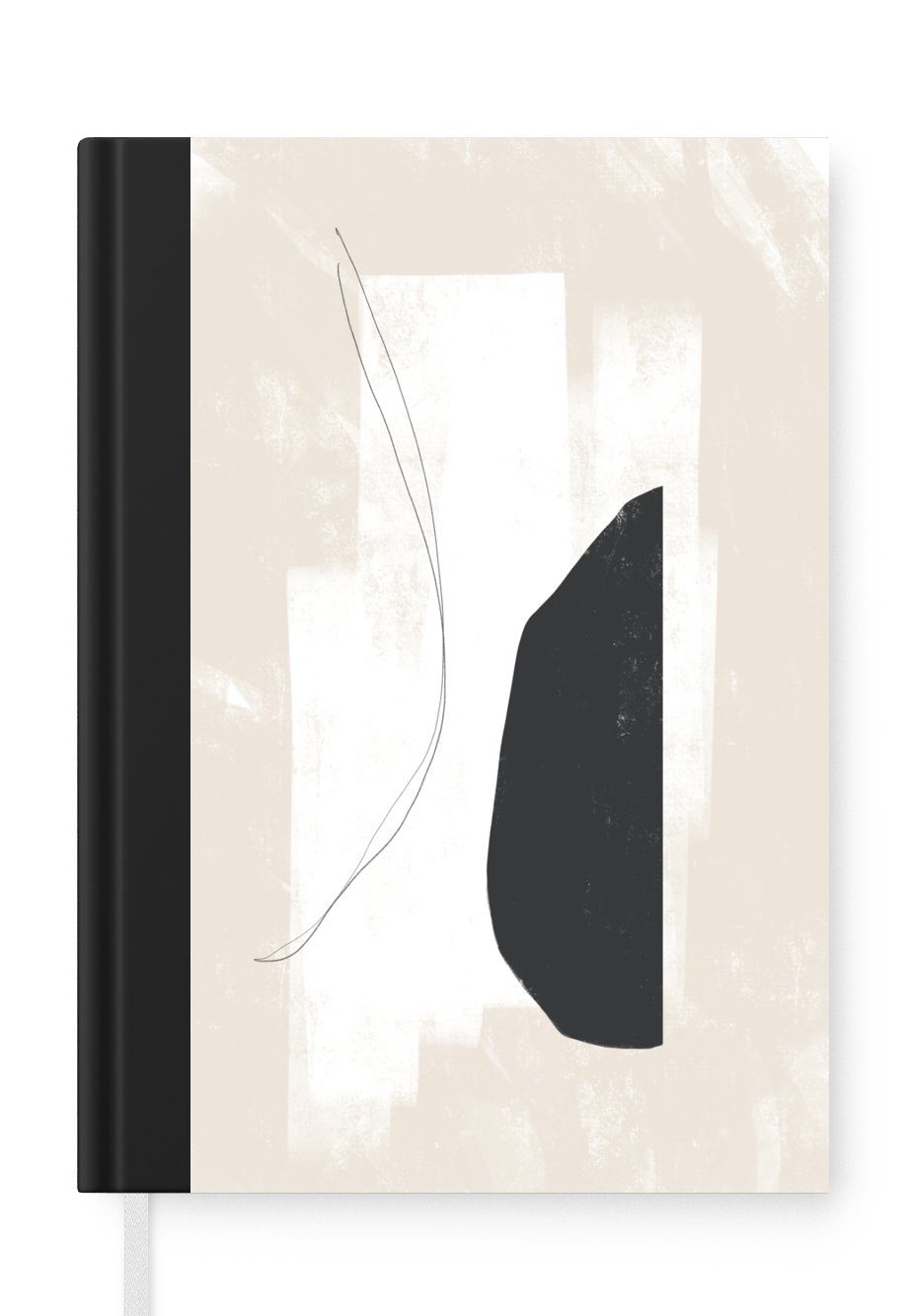 MuchoWow Notizbuch Malerei - Abstrakt - Minimalismus, Journal, Merkzettel, Tagebuch, Notizheft, A5, 98 Seiten, Haushaltsbuch