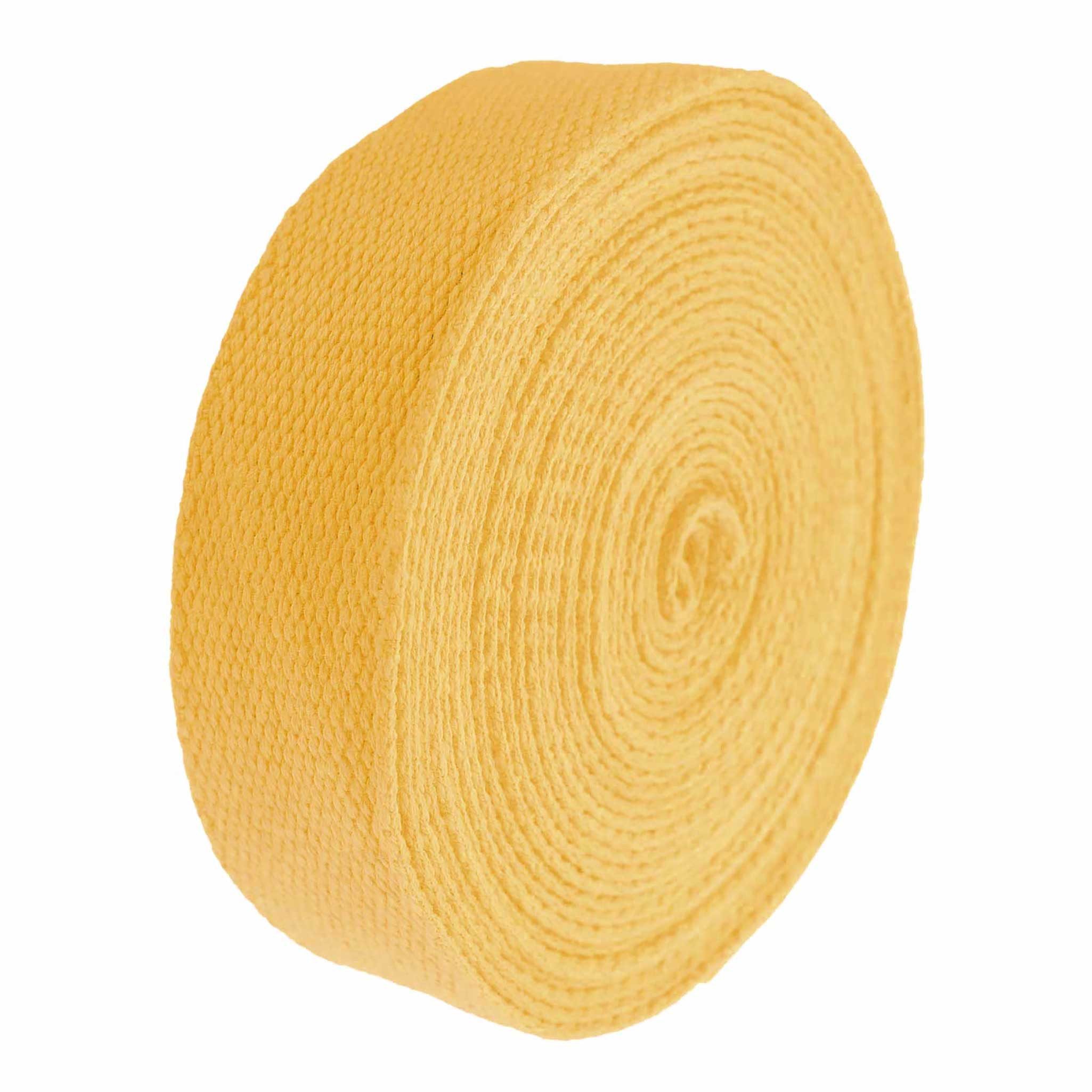 maDDma Webband 5m Gurtband 25mm 100% Baumwolle Gurtbänder Tragegurt Taschengurt, senfgelb