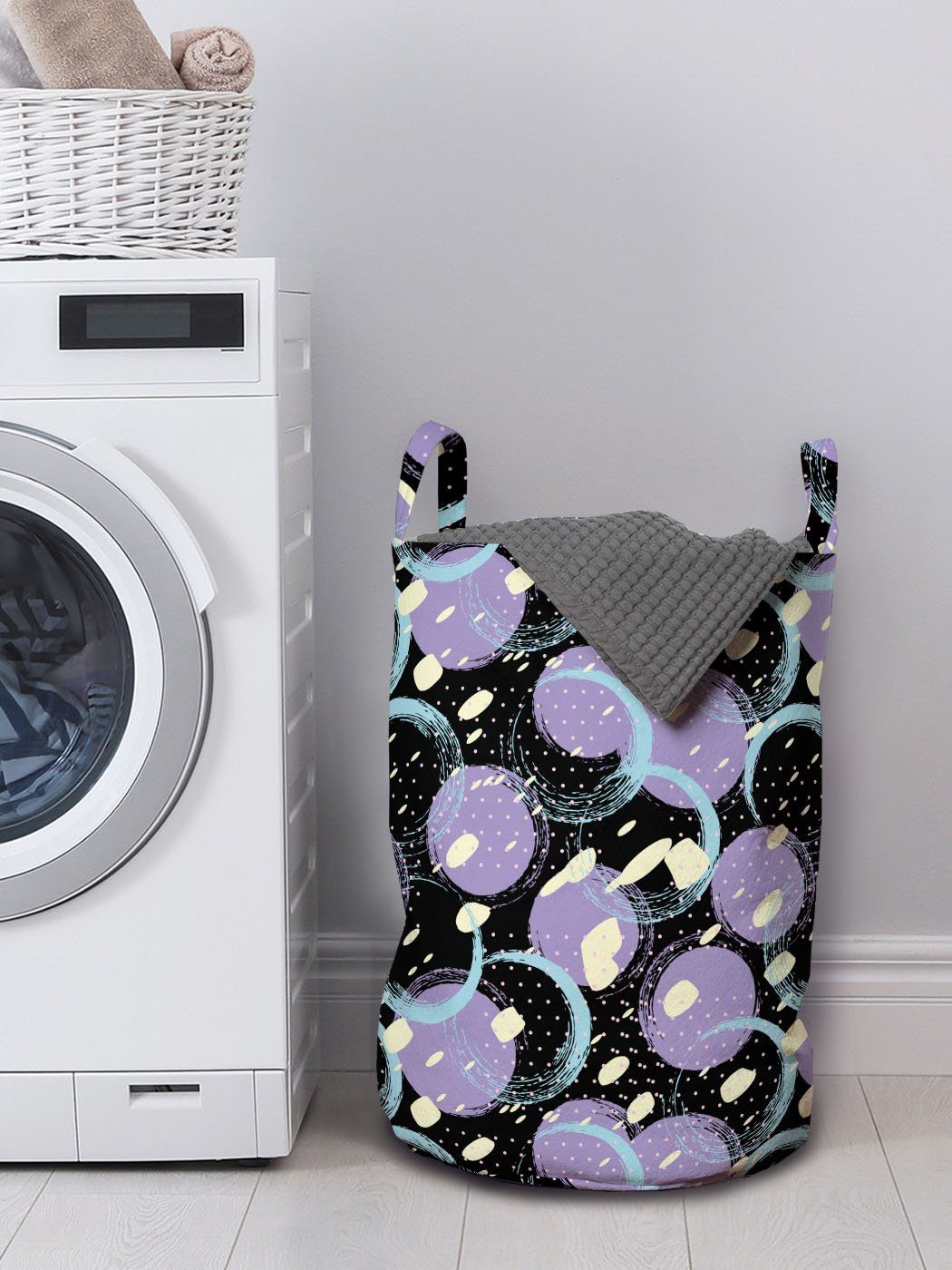 Tupfen Wäschekorb für Pinsel Farbe mit Abakuhaus Kordelzugverschluss Blobs Griffen Waschsalons, Wäschesäckchen