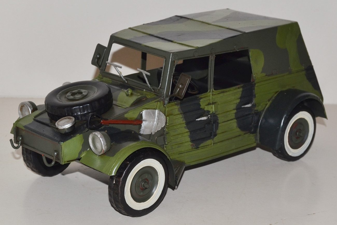 JS GartenDeko Modellauto Blechauto Oldtimer deutsche Automarke Kübelwagen Typ 82 L 37 cm