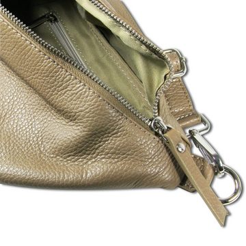 FLORENCE Gürteltasche Florence Echtleder BomBag Damen extra groß (Gürteltasche), Damen Leder Gürteltasche, taupe, beige ca. 37cm x ca. 20cm