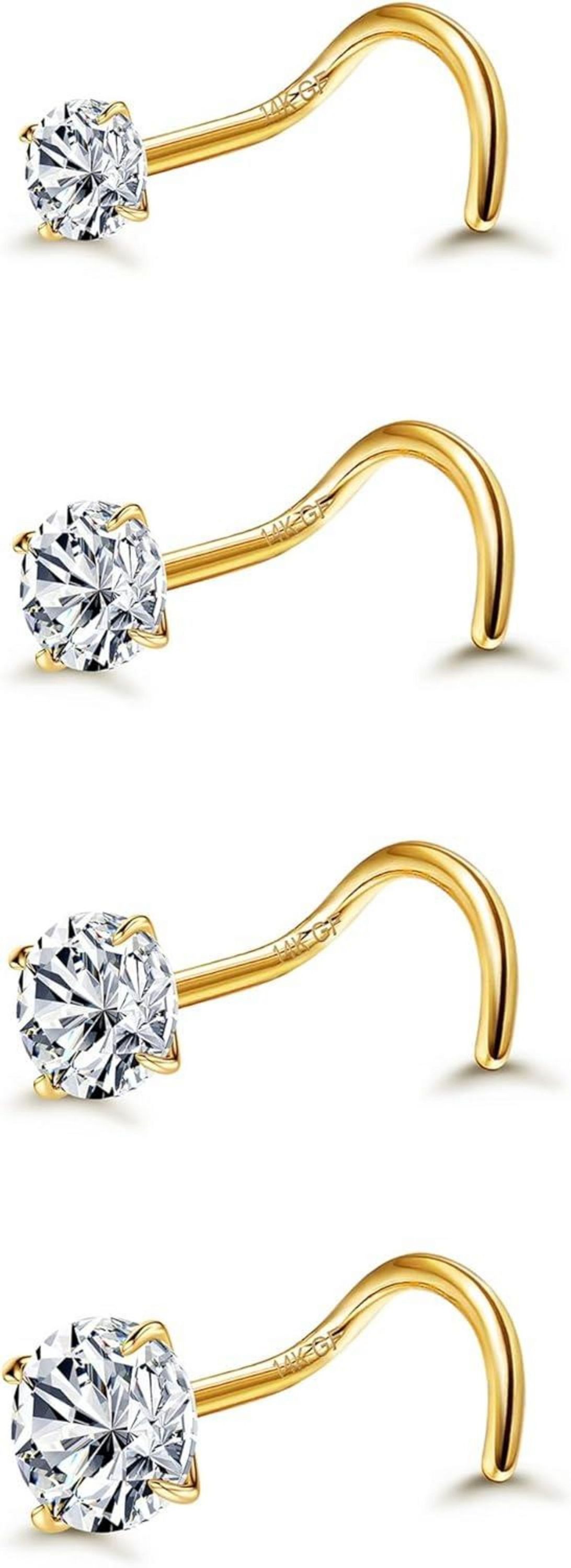 YADOCA Nasenpiercing-Set 4 Stück 14K Gold günstig online kaufen