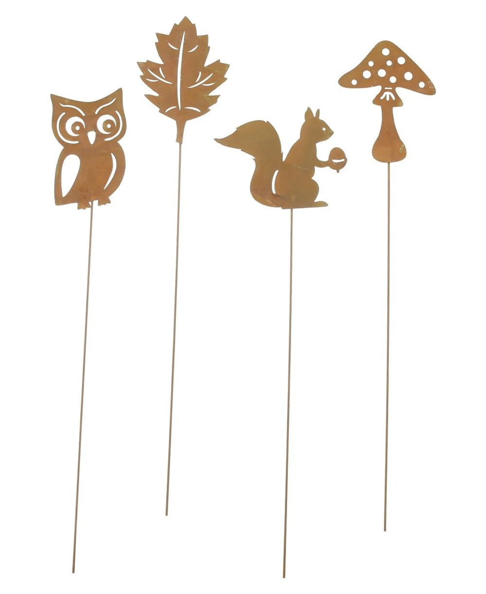 Home-trends24.de Gartenstecker Pilz Blatt Eule Rost günstig online kaufen
