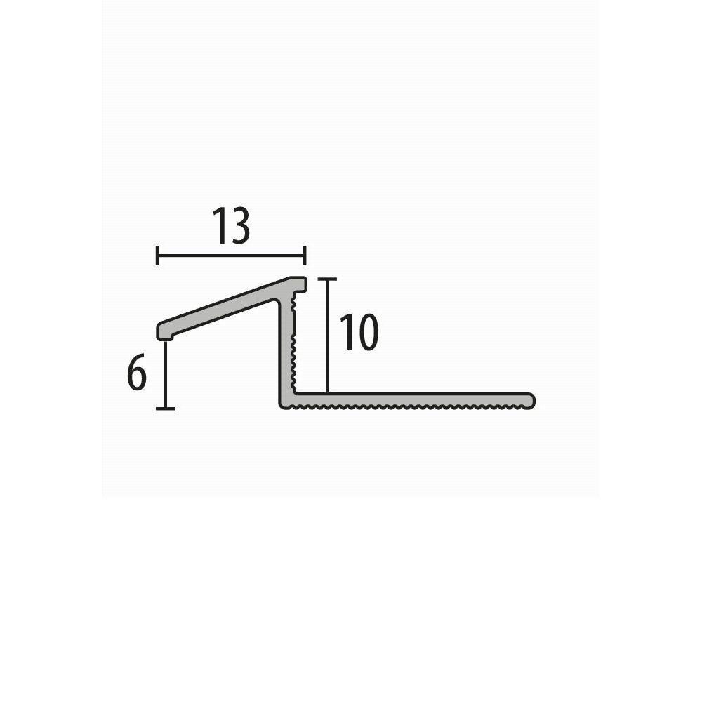 Küberit Anpassprofil 10 x 13 x 2500 mm, Rampenprofil, Aluminium