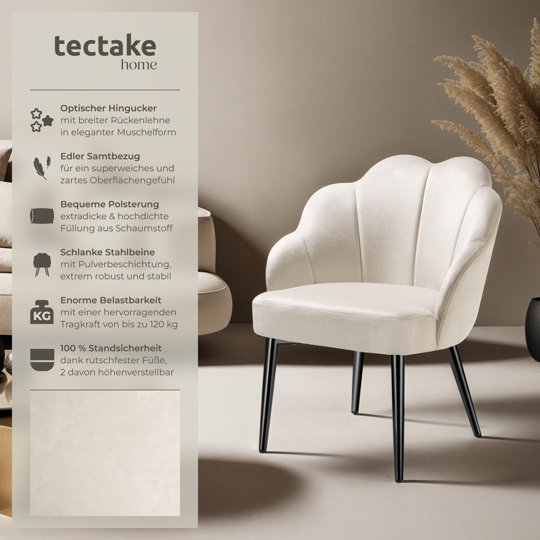 tectake Esszimmerstuhl Cocktailsessel (Set, 1 St), günstig online kaufen