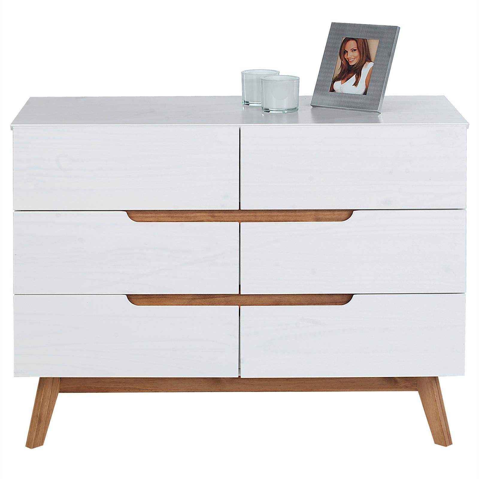 IDIMEX Kommode TIBOR, Sideboard Schubladenkommode skandinavisch Anrichte Kiefer massiv