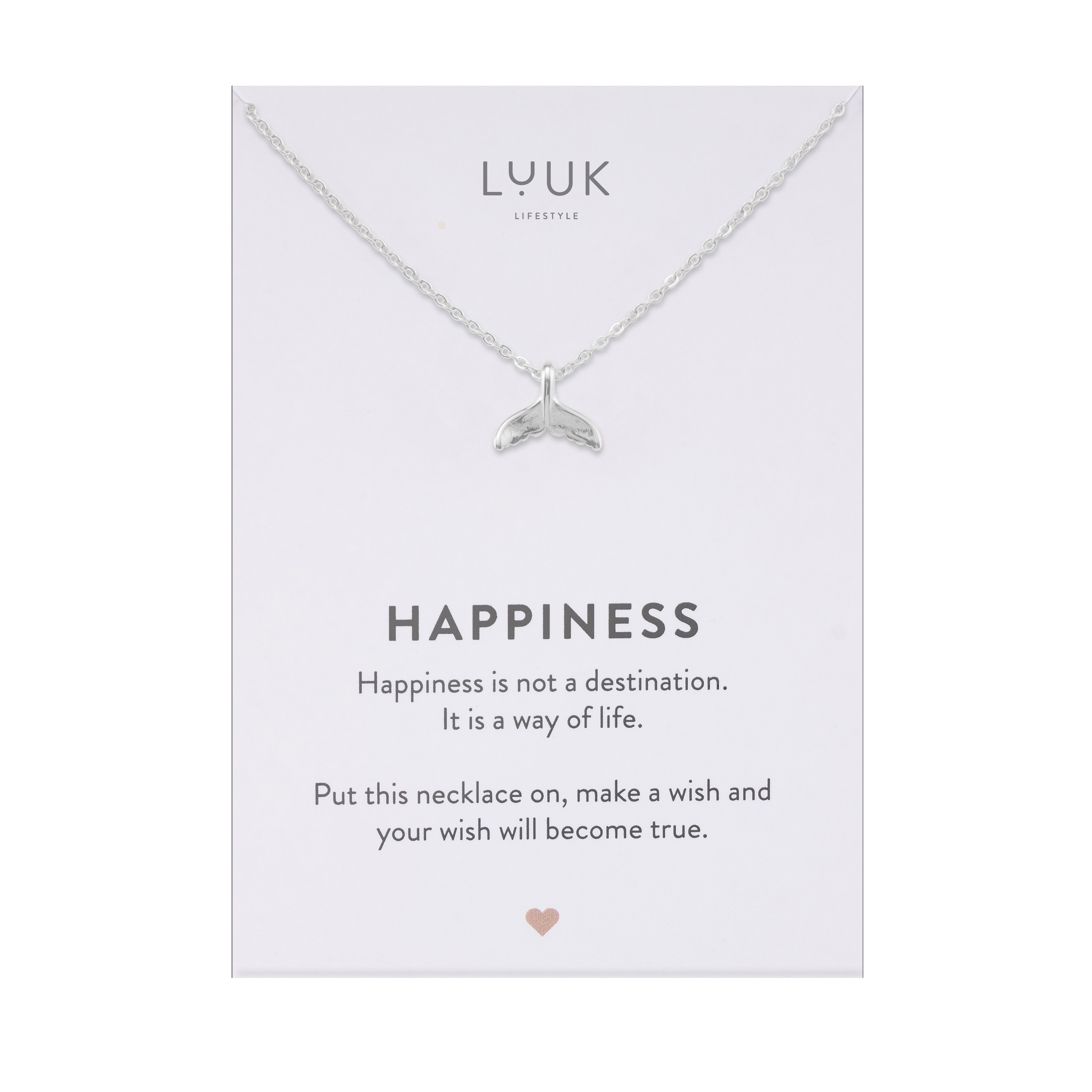 LUUK LIFESTYLE Kette mit Anhänger Walflossen, mit HAPPINESS Spruchkarte, mi günstig online kaufen