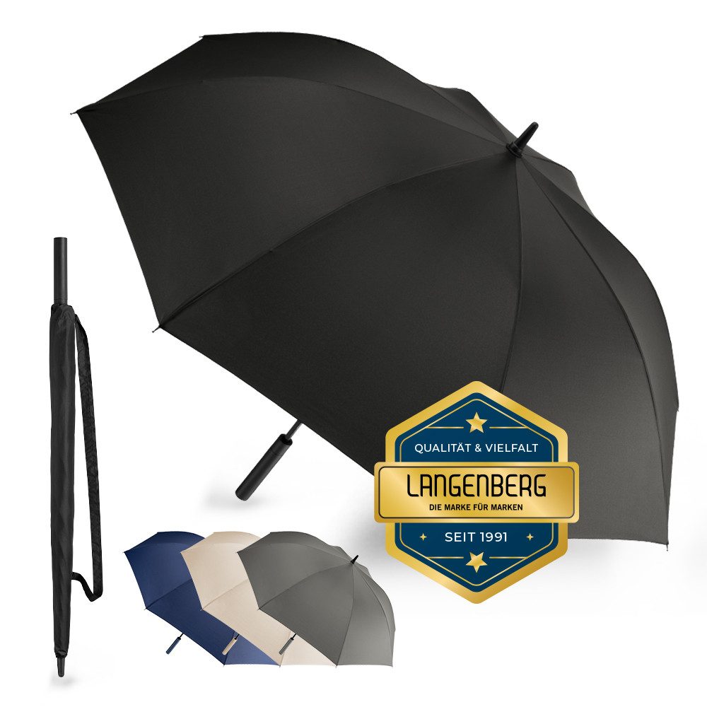 Langenberg Stockregenschirm LANGENBERG Regenschirm groß mit [Ø138 CM SPANNWEITE] Sturmfest, ☑ UNSERE EMPFEHLUNG