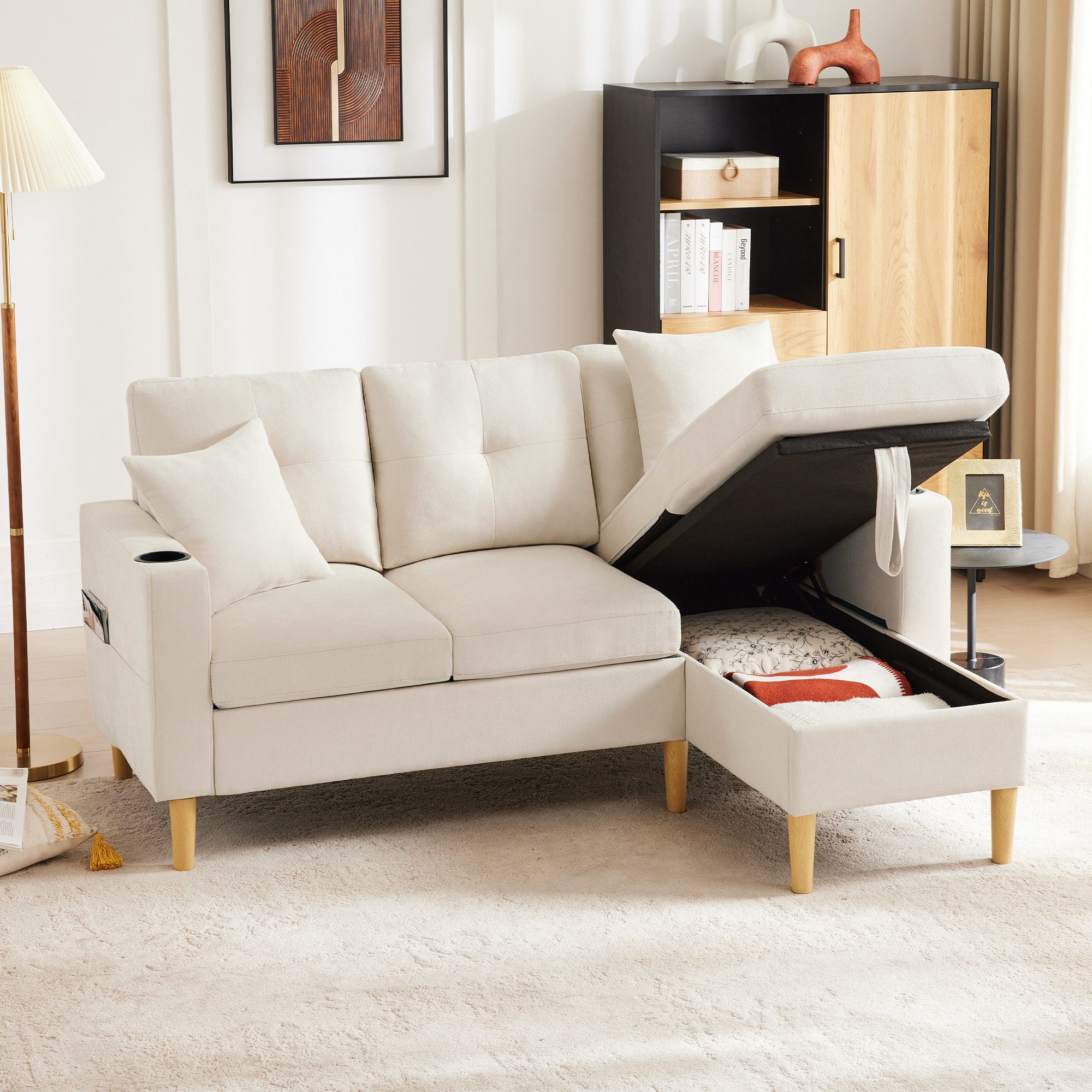 MODFU Ecksofa L-förmiges Sofa mit verstellbaren günstig online kaufen