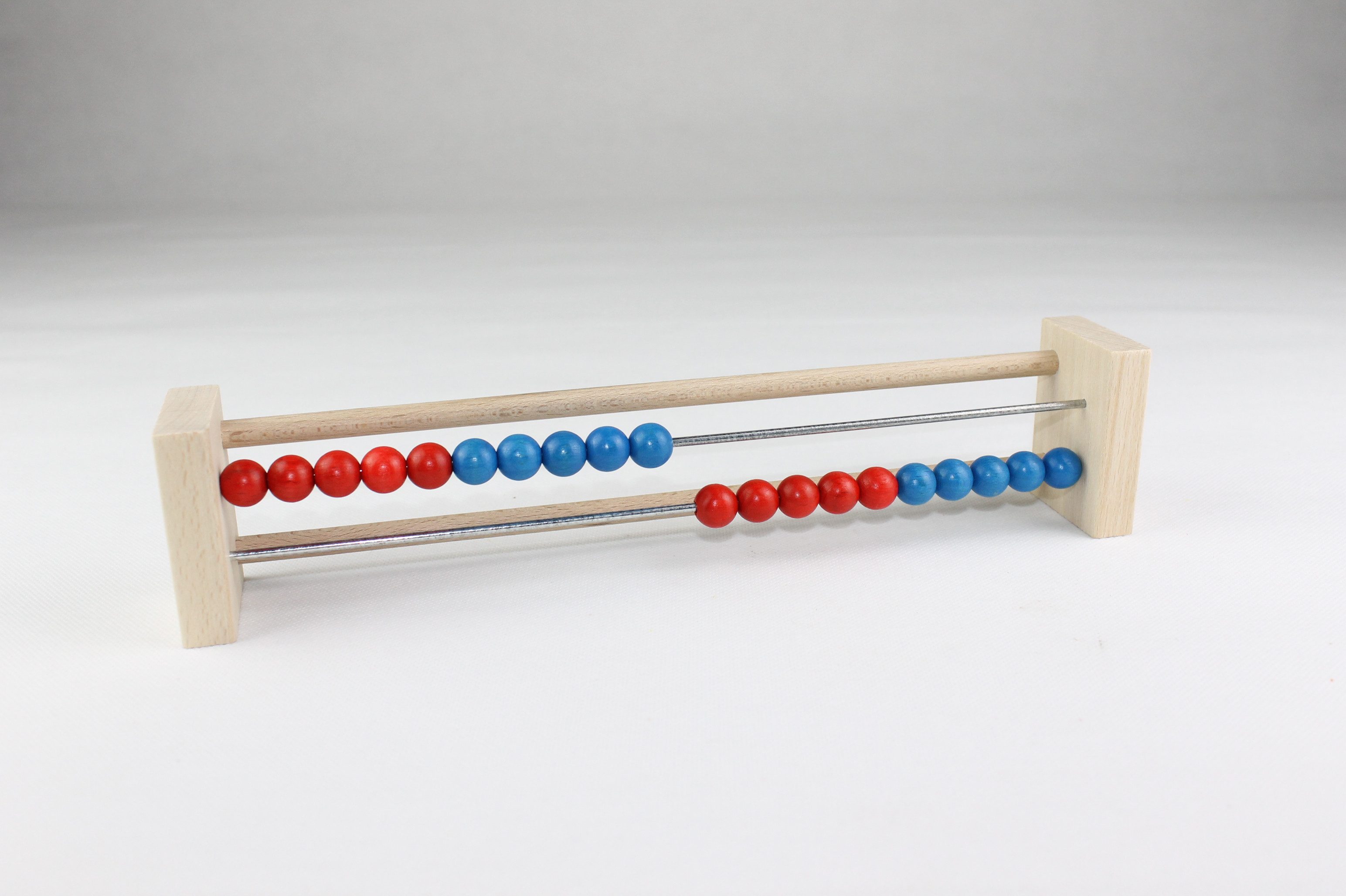 Erzgebirgische Holzspielwaren Ebert GmbH Lernspielzeug Rechenrahmen Abakus bis 20 blau rot Kugeln Rechenschieber aus Holz (1-St), Holz