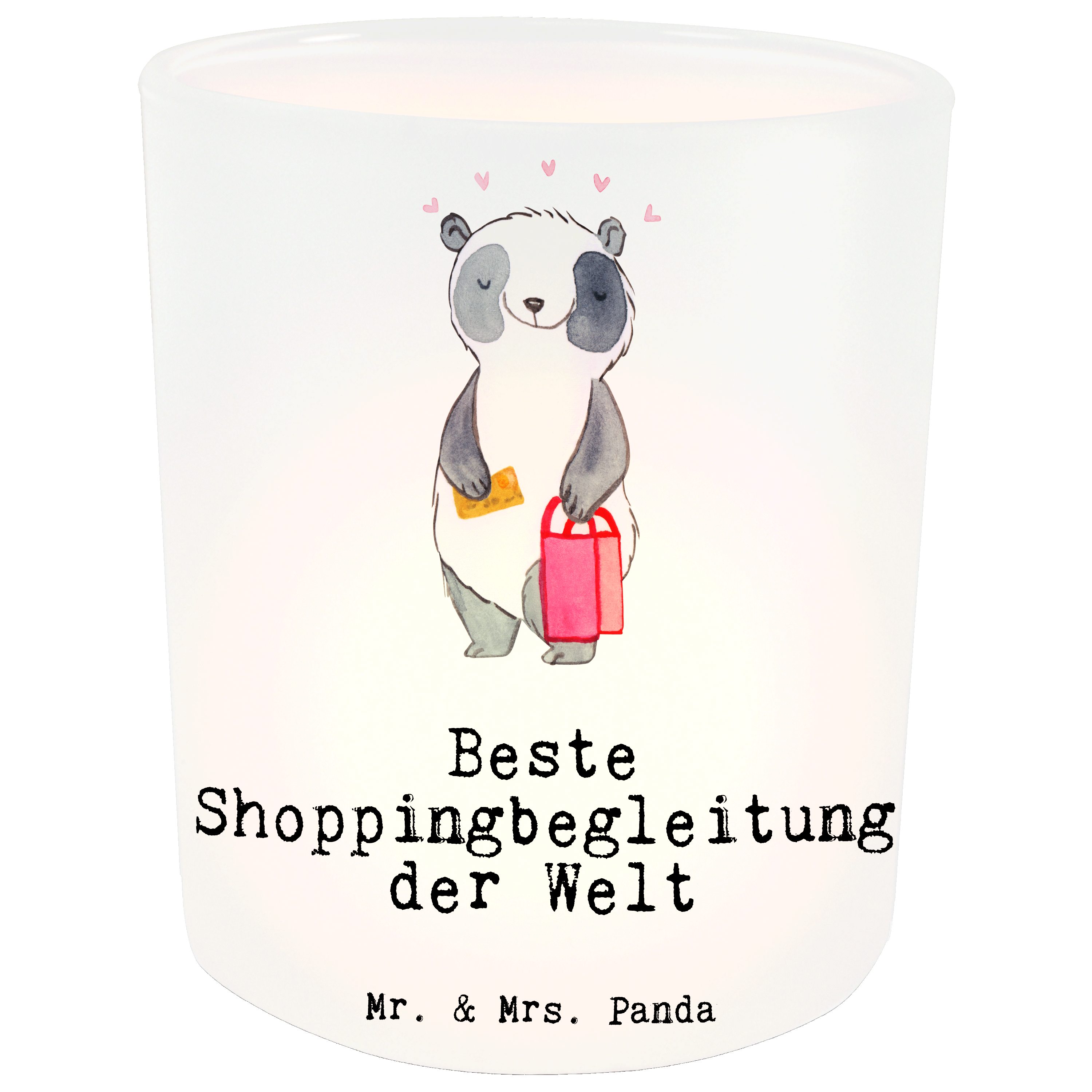 Shoppingbegleitung Panda St) Windlicht Panda Transparent Mr. (1 - - Mrs. Geschenk, & der Tee Welt Beste