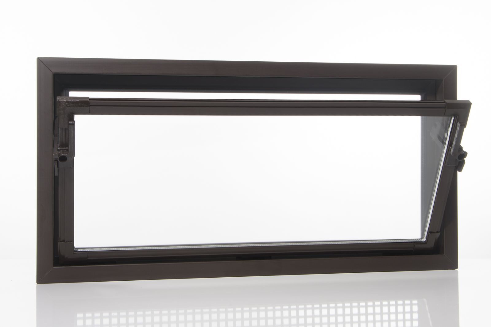 ACO Severin Ahlmann GmbH & Co. KG Kellerfenster Zweifach-Isolierglas Kunststoff Kippfenster braun, Größe: 100x80cm, wärmeisolierend, Schutzgitter nachrüstbar