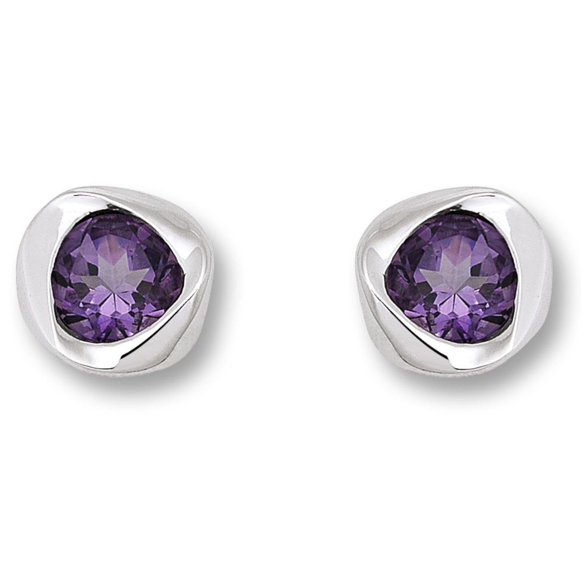 Paar Ohrhänger Amethyst Ohrringe Ohrstecker aus 925 Silber