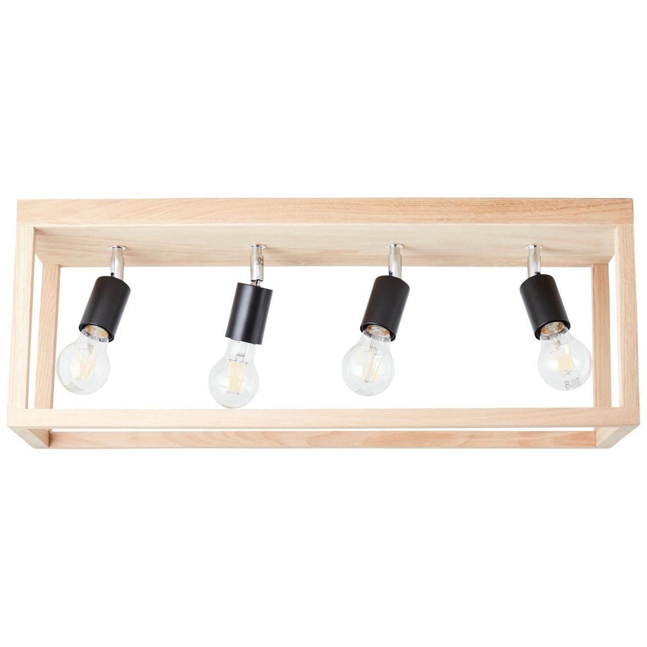 Brilliant Deckenleuchte Nerea, Lampe, Nerea A60, 4x Holz/Metall, Deckenleuchte 4flg E27 geölt, eiche