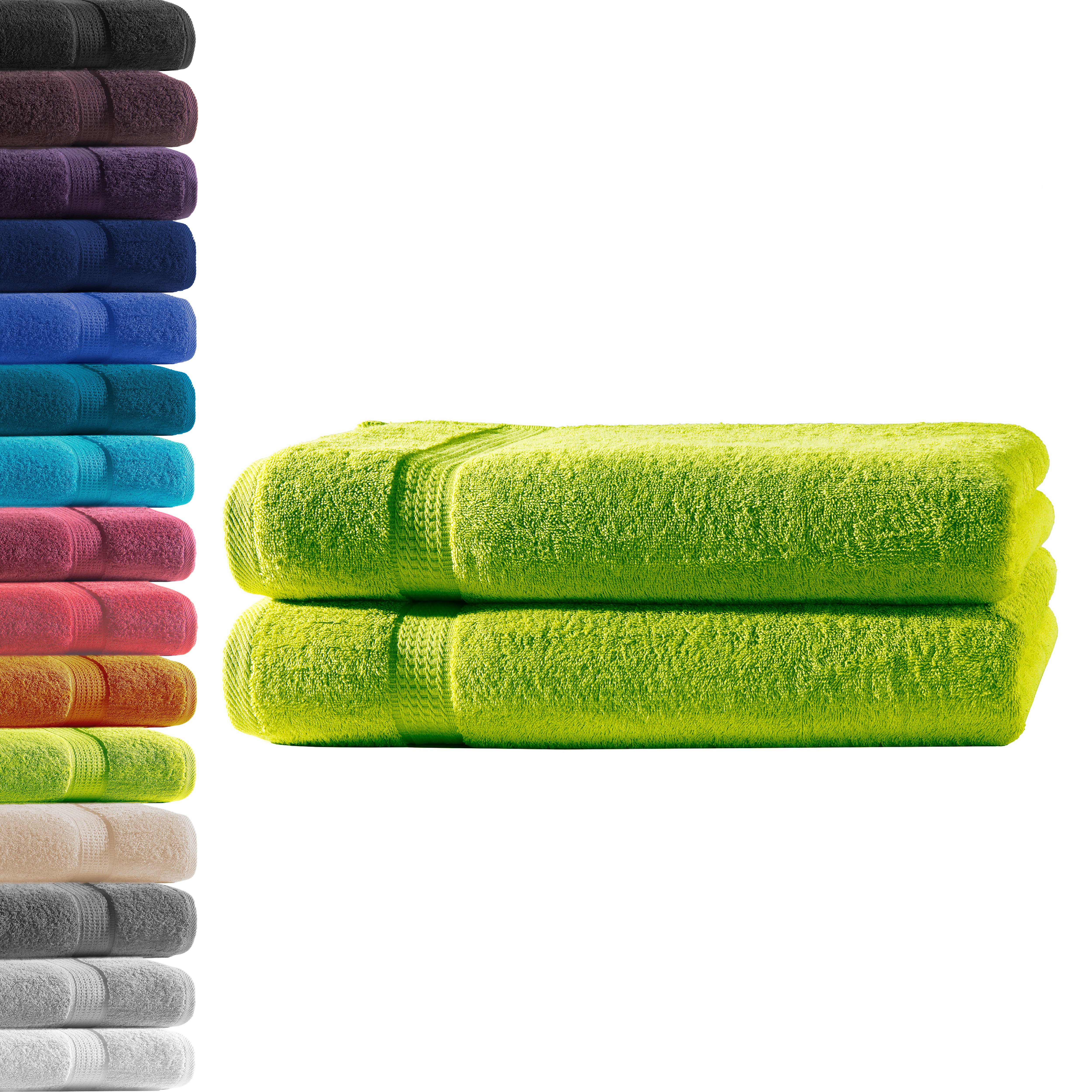 Hometex Premium Textiles Handtuch in Premium Qualität 500 g/m², Feinster Frottier-Stoff 100% Baumwolle, 2x Duschtuch, weich, saugfähig, extra schwer & flauschig