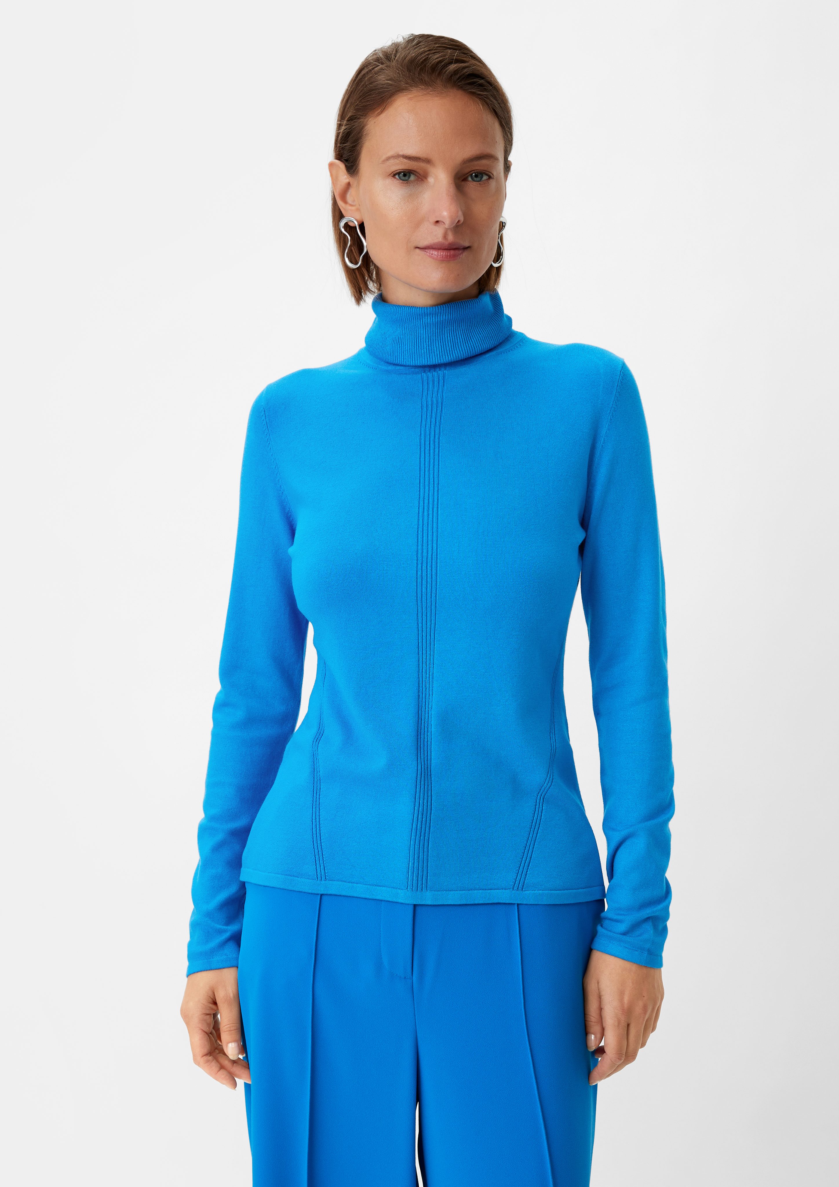Langarmshirt Strickpullover mit Rippdetail