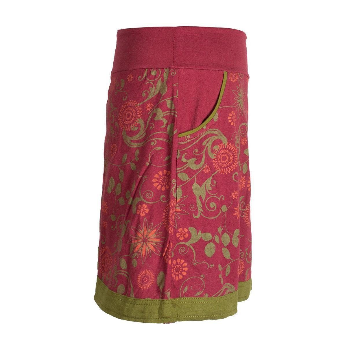 Vishes A-Linien-Rock Lagenlook Blumen-Rock mit Mandalas Tribals Druck Cacheur, Goa, Hippie, Boho Style