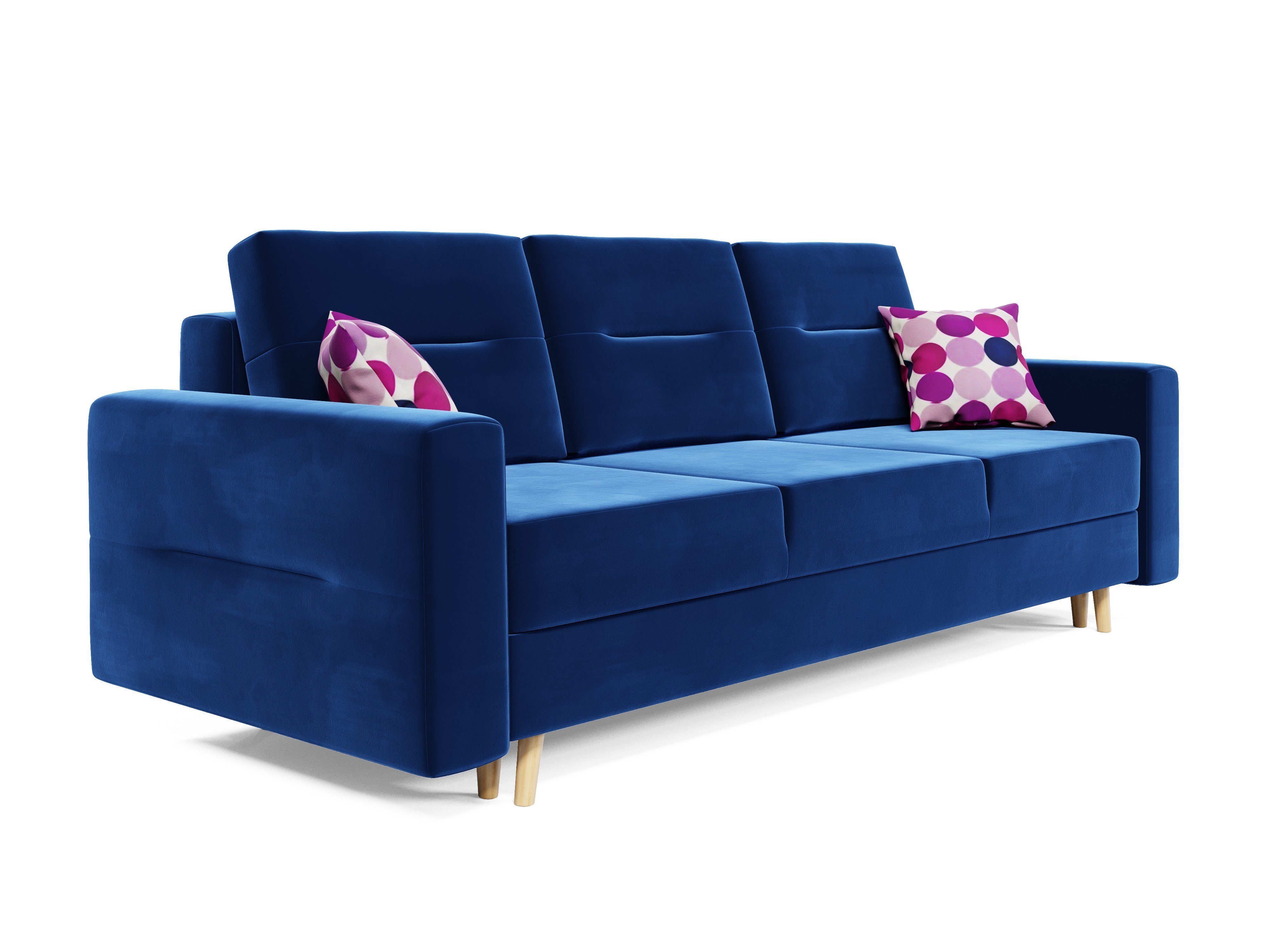 pressiode Sofa BERGEN und Bettkasten COUCH Schlaffunktion 234cm Schlafsofa, Blau mit