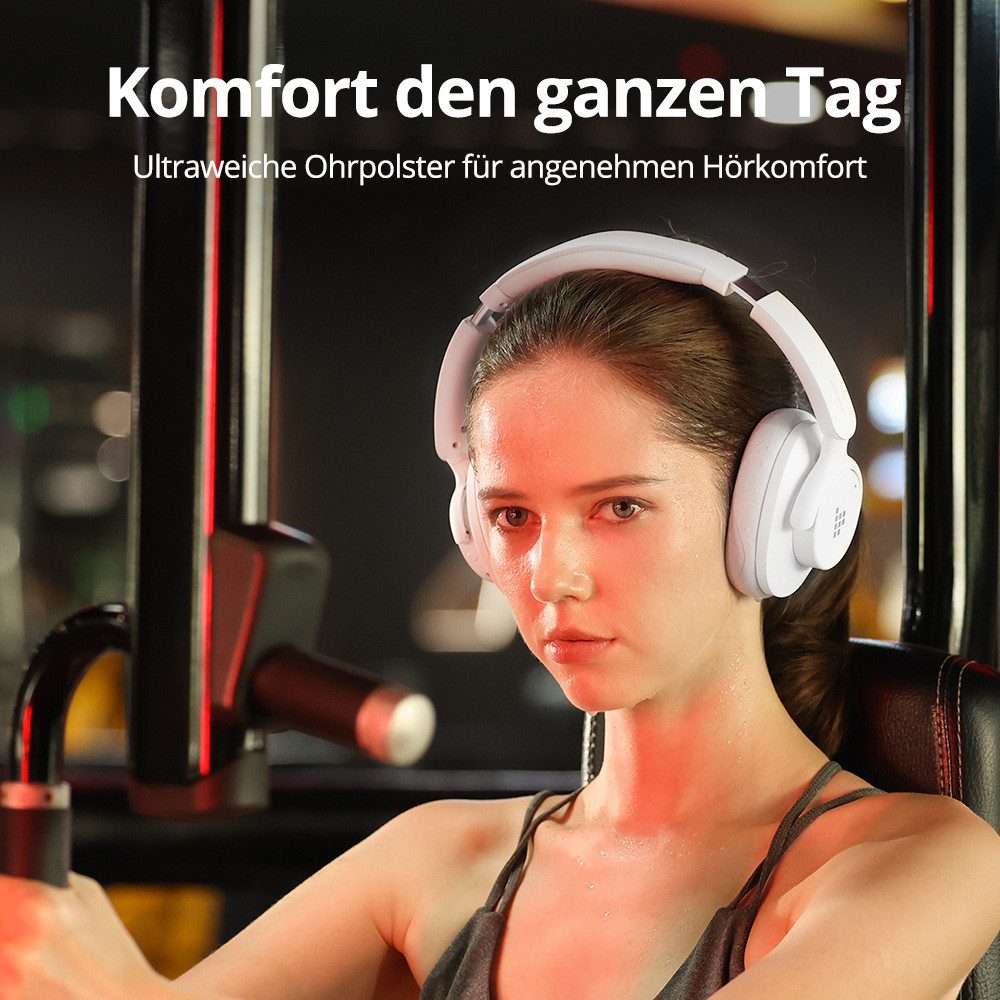 Tronsmart SOUNFII Q20S Hybrid ANC-Kopfhörer, Bluetooth Kopfhörer Over-Ear-Kopfhörer (Google Assistant, Siri, Bluetooth, 60 Stunden Spielzeit, Hybride aktive Ger – Bild 5 von 5