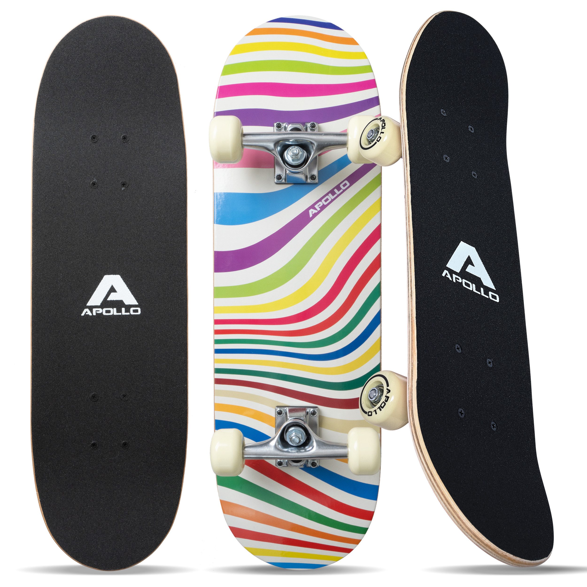 Apollo Skateboard Kinderskateboard 28" Kinder, Longboard, für Kids und Teens, ABEC 3 und Aluminium Achsen