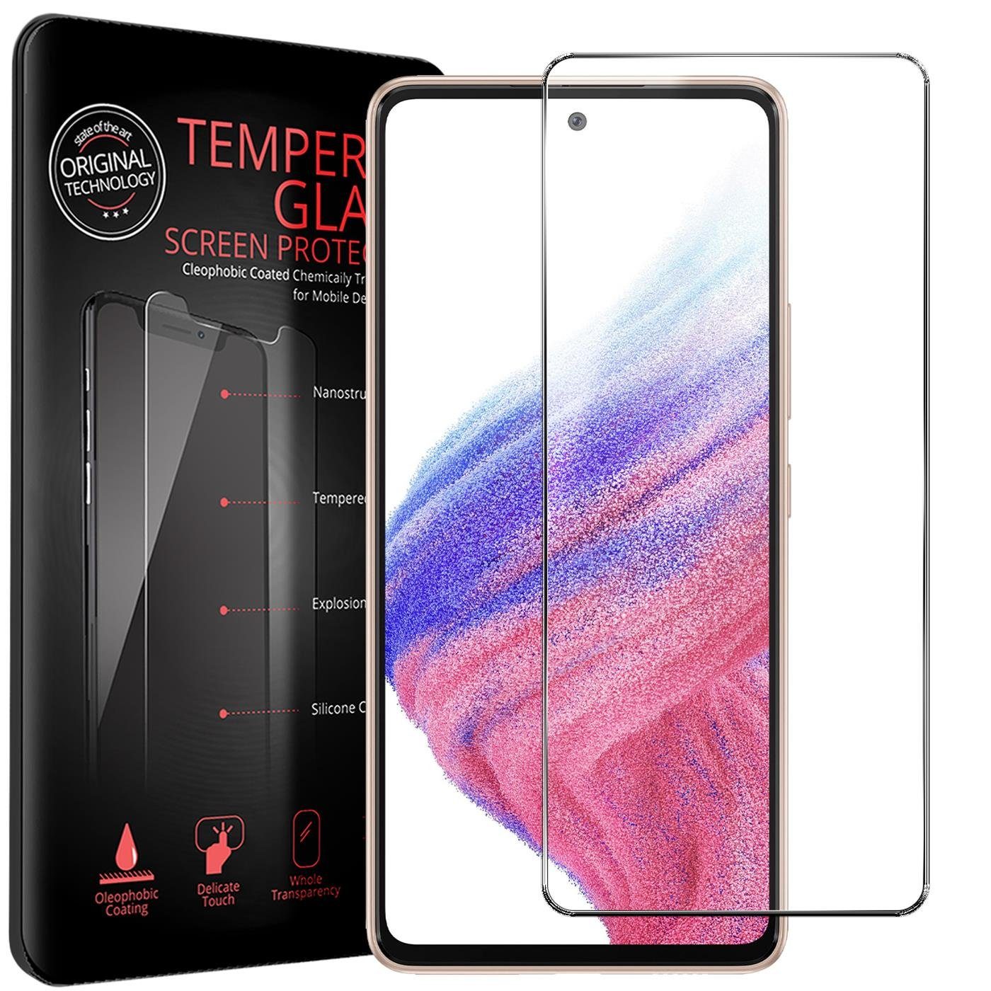 CoolGadget Schutzfolie Panzerfolie für Samsung Galaxy A53 5G, (9H Härtegrad, 2x Schutzglas, 1xReinigungset), Displayfolie Panzer Schutzfolie 2 Stück für Samsung A53 5G Glas Folie