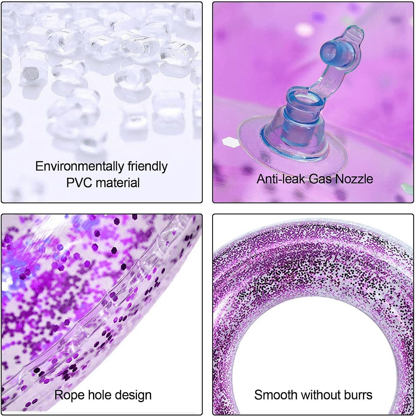 Pailletten Transparenter Aufblasbarer Schwimmring Schwimmring, Schwimmring Glitzer autolock