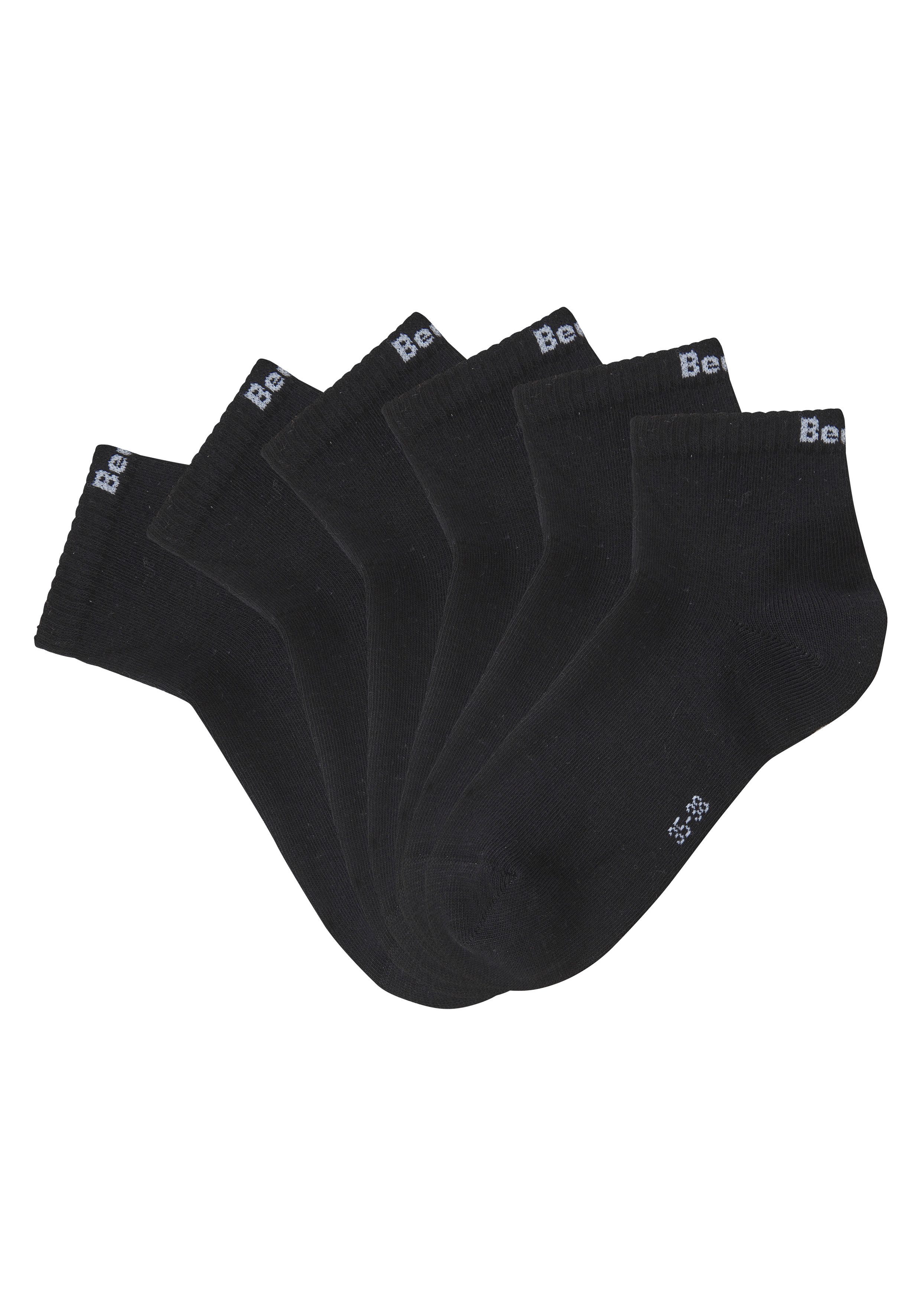 Bench. Kurzsocken für Damen und Herren in Baumwollmischung, für Sport und Freizeit (Packung, 6-Paar, Gr. 35-38 bis 43-46) mit klassischem Logoschriftzug, ohne Frottee