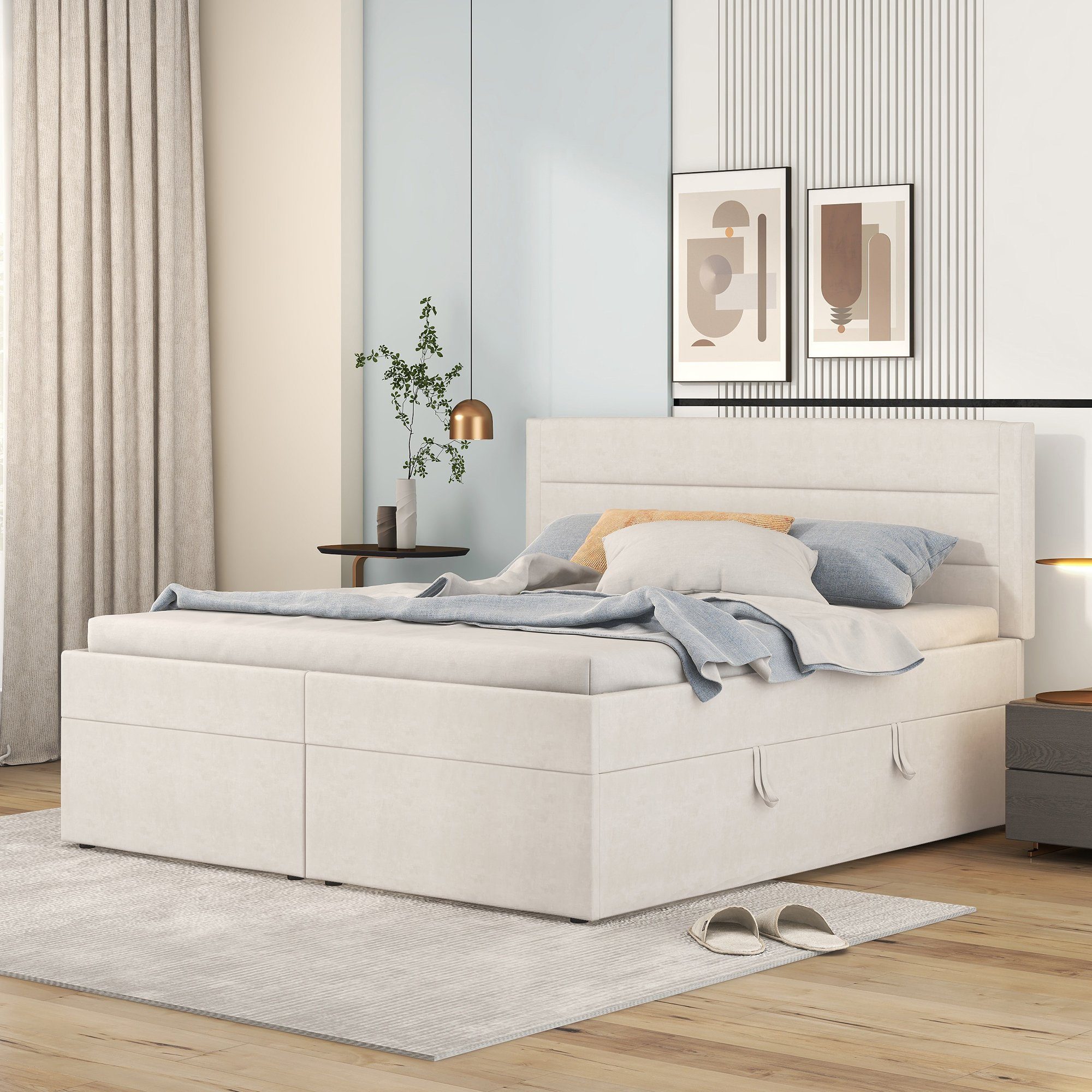 REDOM Polsterbett Kinderbett Funktionsbett Stauraumbett Gästebett günstig online kaufen